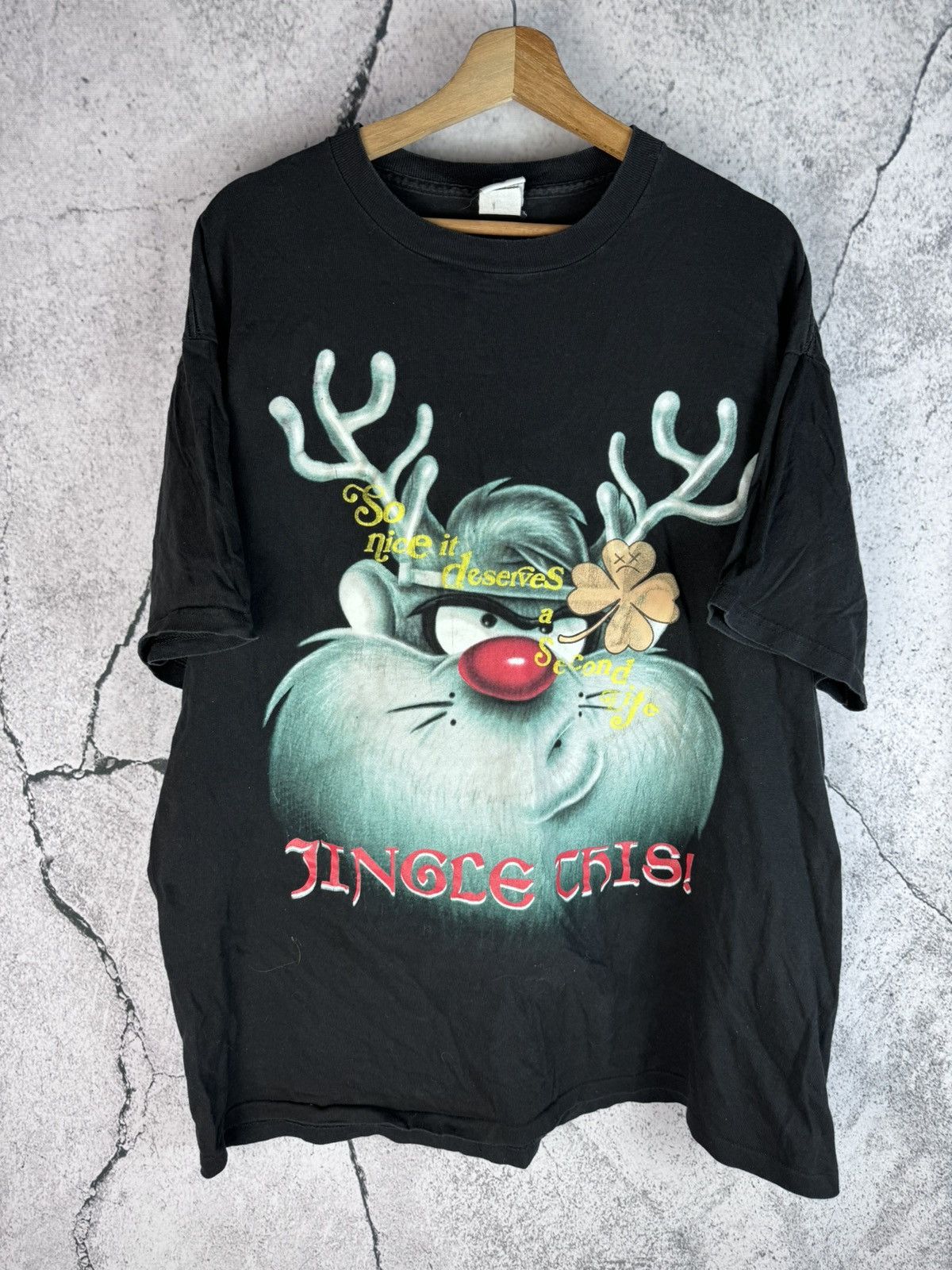 Vintage Vintage 1997 Crable Taz Christmas Tee T Shirt Size US XL / EU 56 / 4 - 1 Thumbnail