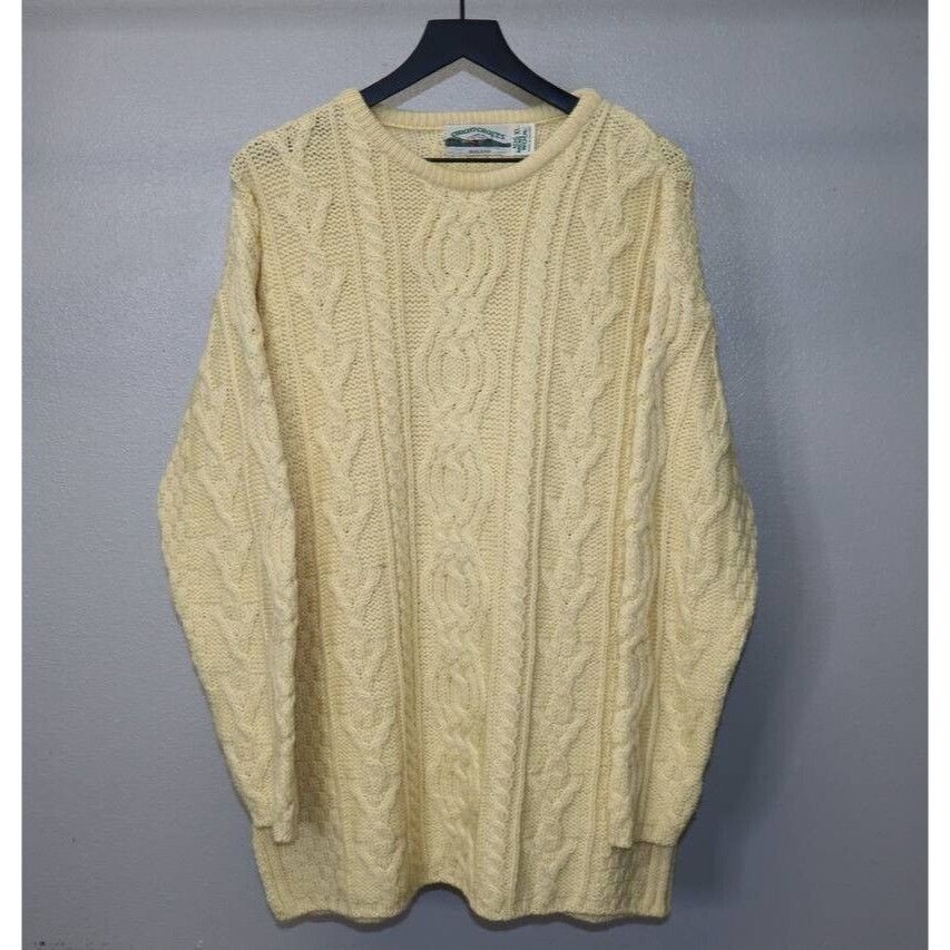 Aran Crafts Vintage Aran Crafts Ireland Cream Cable Knit Merino Wool XL Size US XL / EU 56 / 4 - 4 Thumbnail