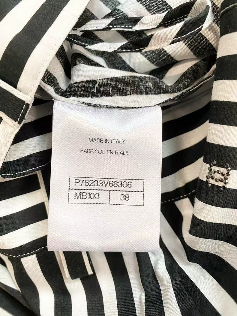 Chanel Chanel Black and white striped diamond logo casual pants Size 25" / US 0 / IT 36 - 8 Thumbnail