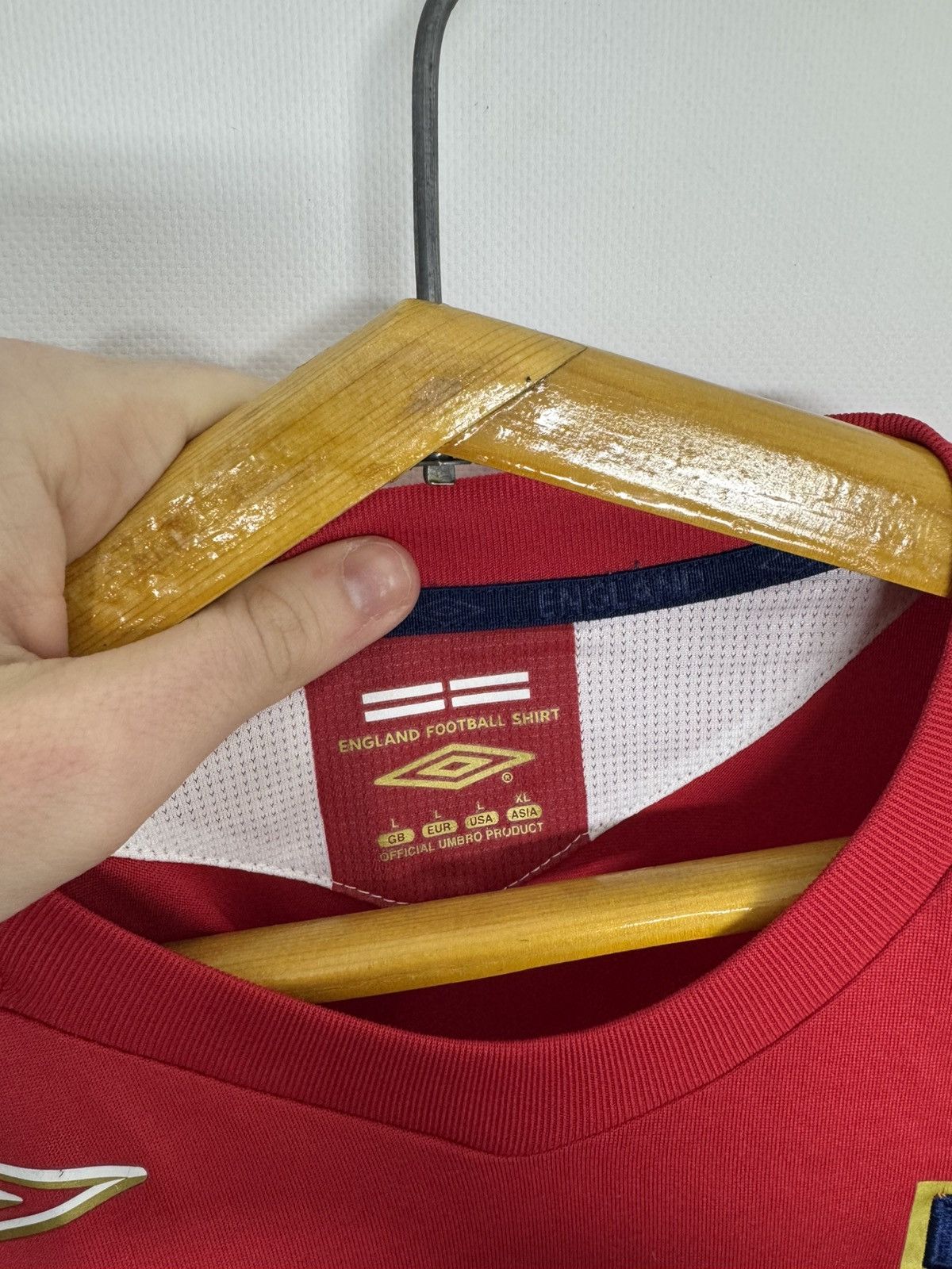Umbro 2006 2008 England National Umbro Vintage Home Soccer Jersey Size US L / EU 52-54 / 3 - 8 Thumbnail