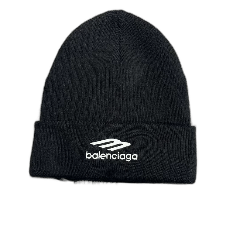Balenciaga Black Logo Acrylic Knit Hat