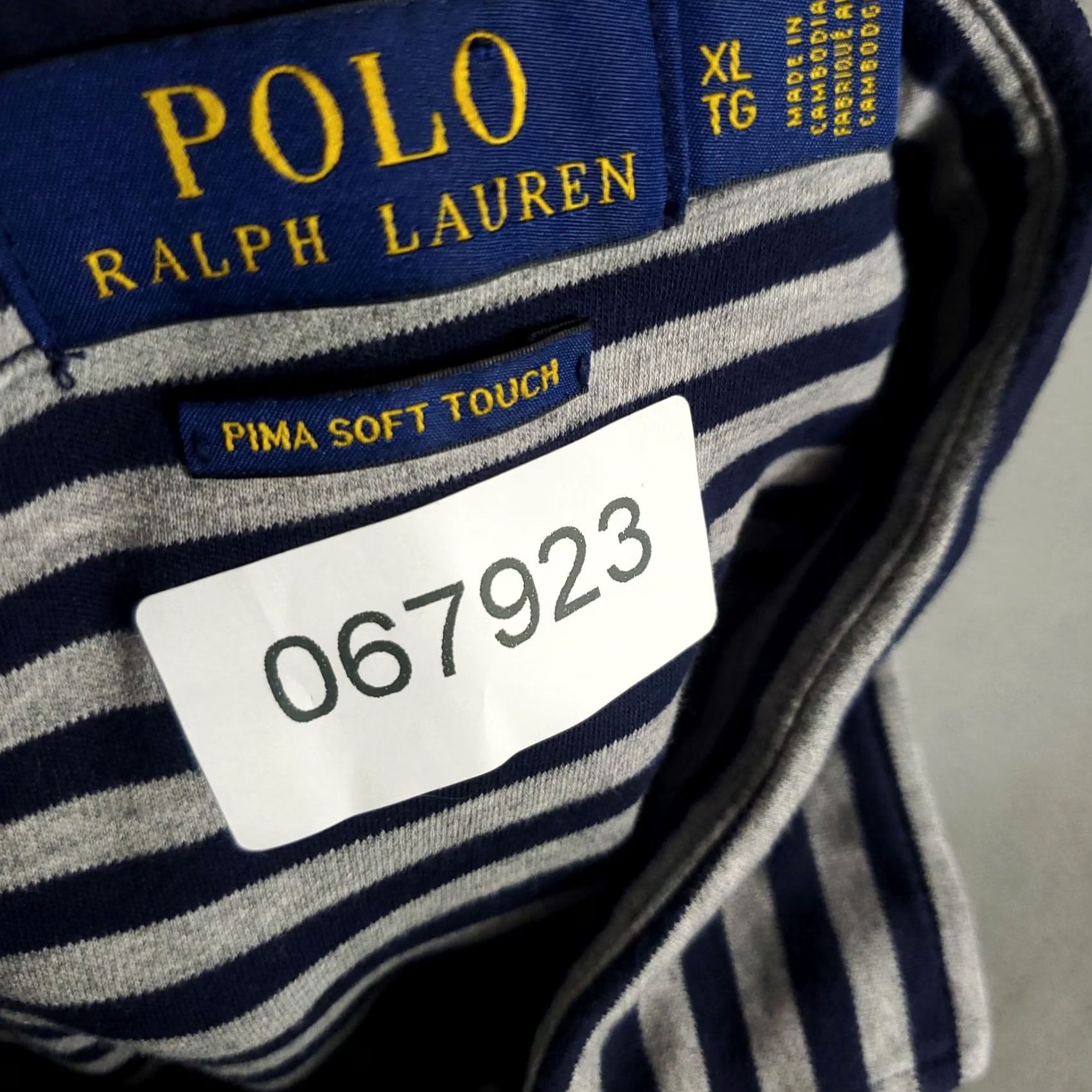 Ralph Lauren Ralph Lauren Polo Shirt Mens XL Gray Striped Polo Short Sleeve Button Collar Pony Logo Size US XL / EU 56 / 4 - 6 Thumbnail