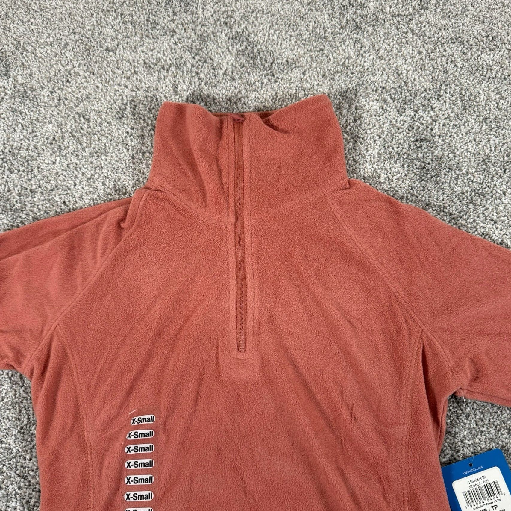 Vintage Columbia Fleece Jacket Womens XS 1/4 Zip Pullover Orange Peach Solid Outdoor Classic Basic Jacket Womens XS Size XS / US 0-2 / IT 36-38 - 6 Thumbnail