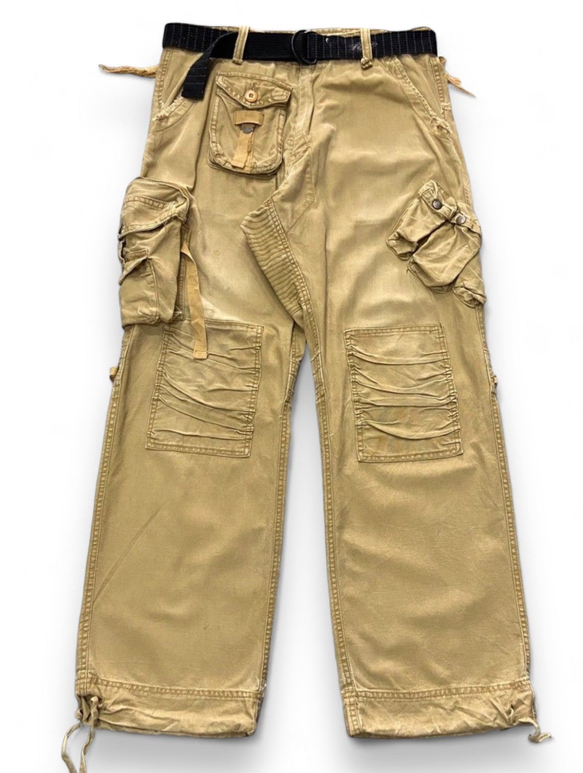 Issey Miyake × Tete Homme Fleet Sheet Baggy Parachute Cargo Multi Pocket Pants Size US 32 / EU 48 - 1 Thumbnail