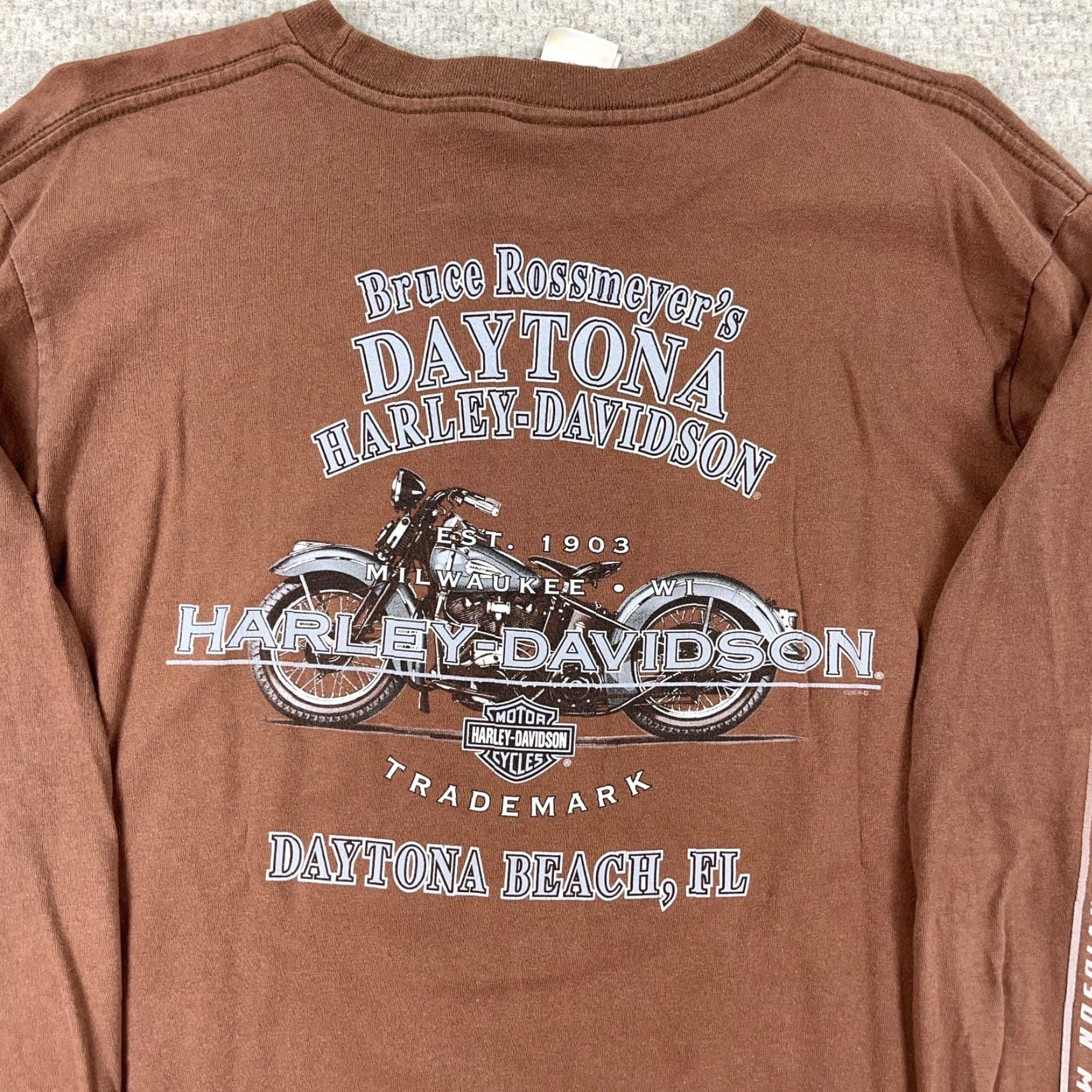 Harley Davidson VINTAGE Harley-Davidson Graphic Shirt Men Large Brown Long Sleeve 90s Eagle Logo Retro Biker Size US L / EU 52-54 / 3 - 4 Thumbnail