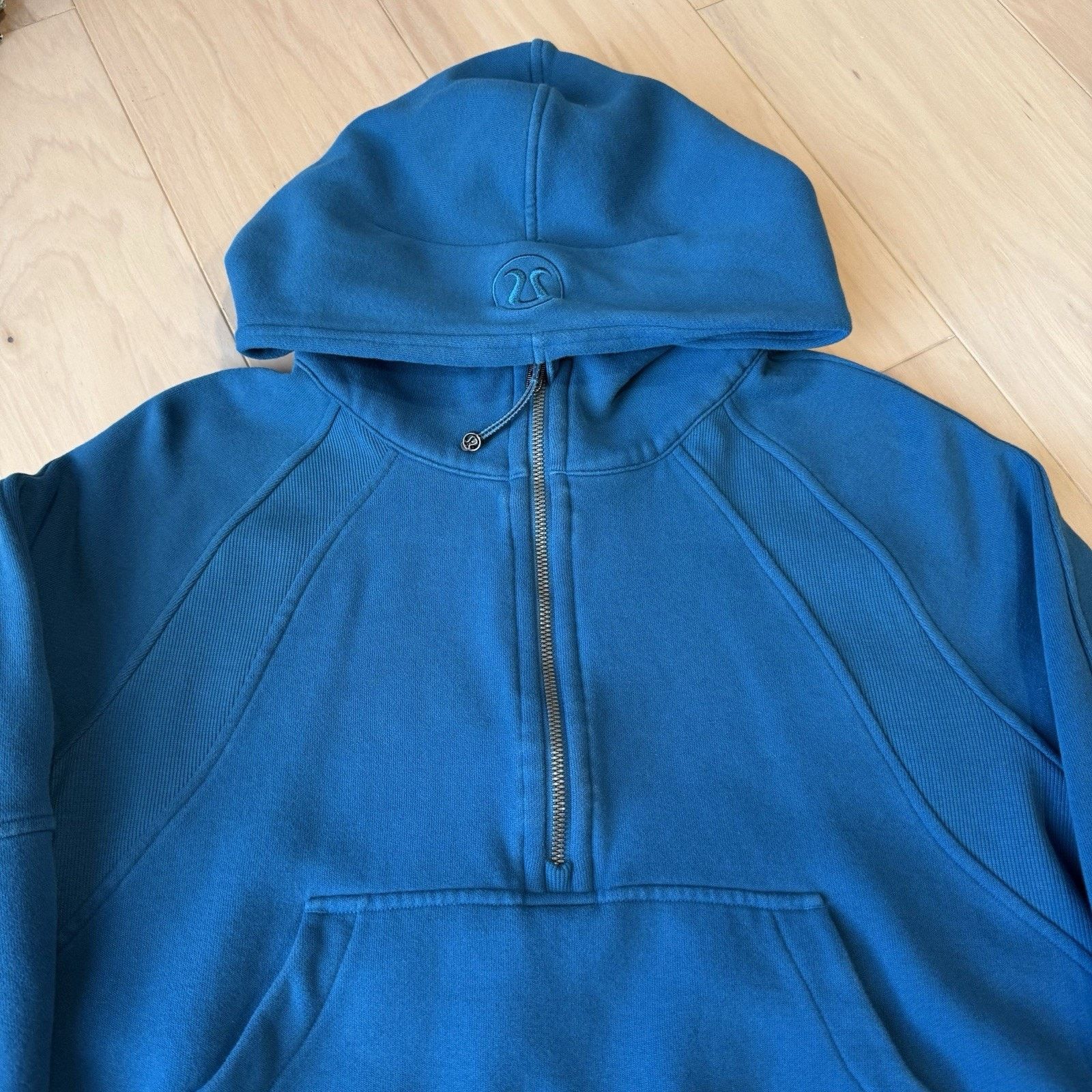Lululemon Lululemon Scuba Half Zip Hoodie M/L Blue Hooded Fleece Size M / US 6-8 / IT 42-44 - 3 Thumbnail