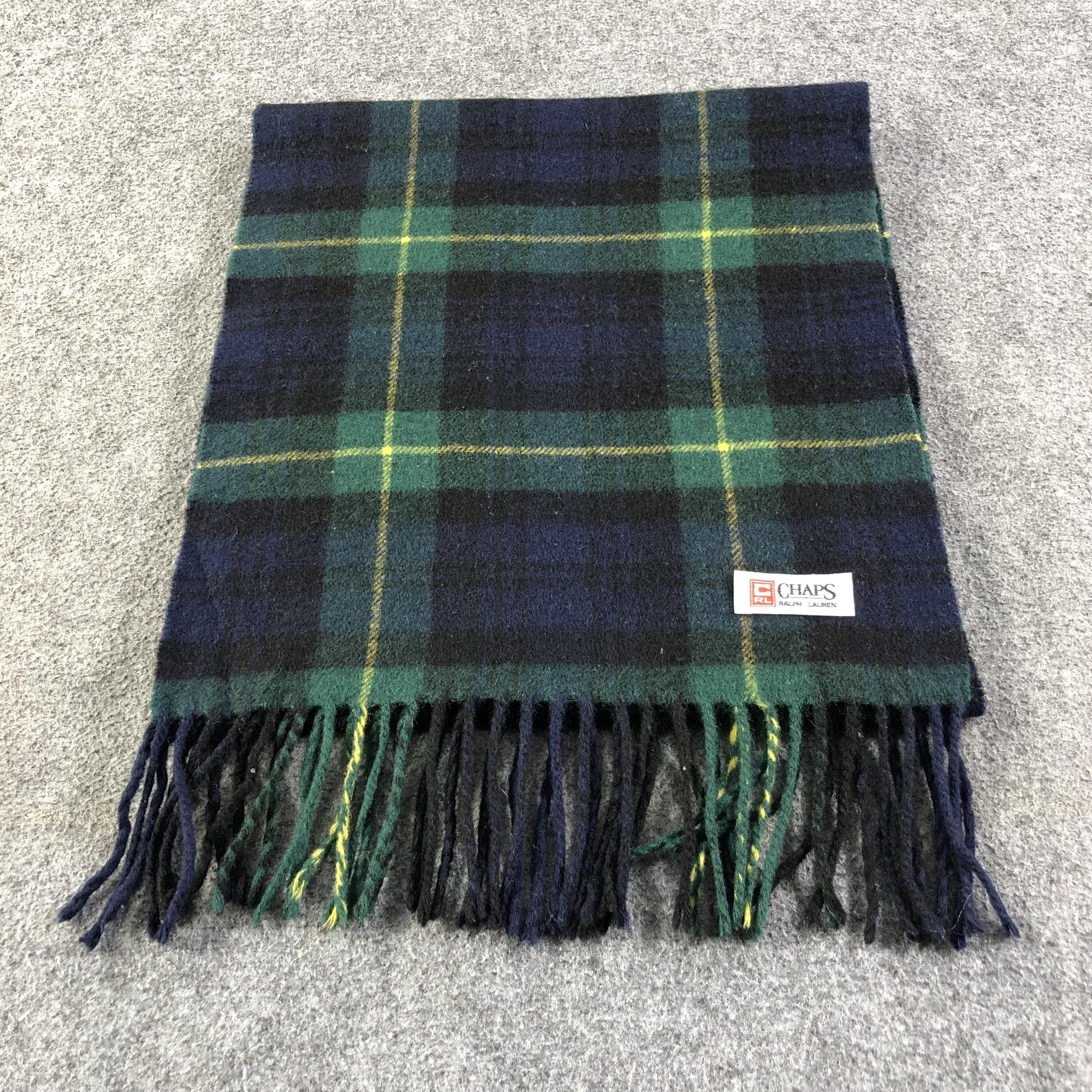 Chaps Ralph Lauren Chaps Ralph Lauren Tartan Wool Scarf Muffler V1066 Size ONE SIZE - 2 Thumbnail