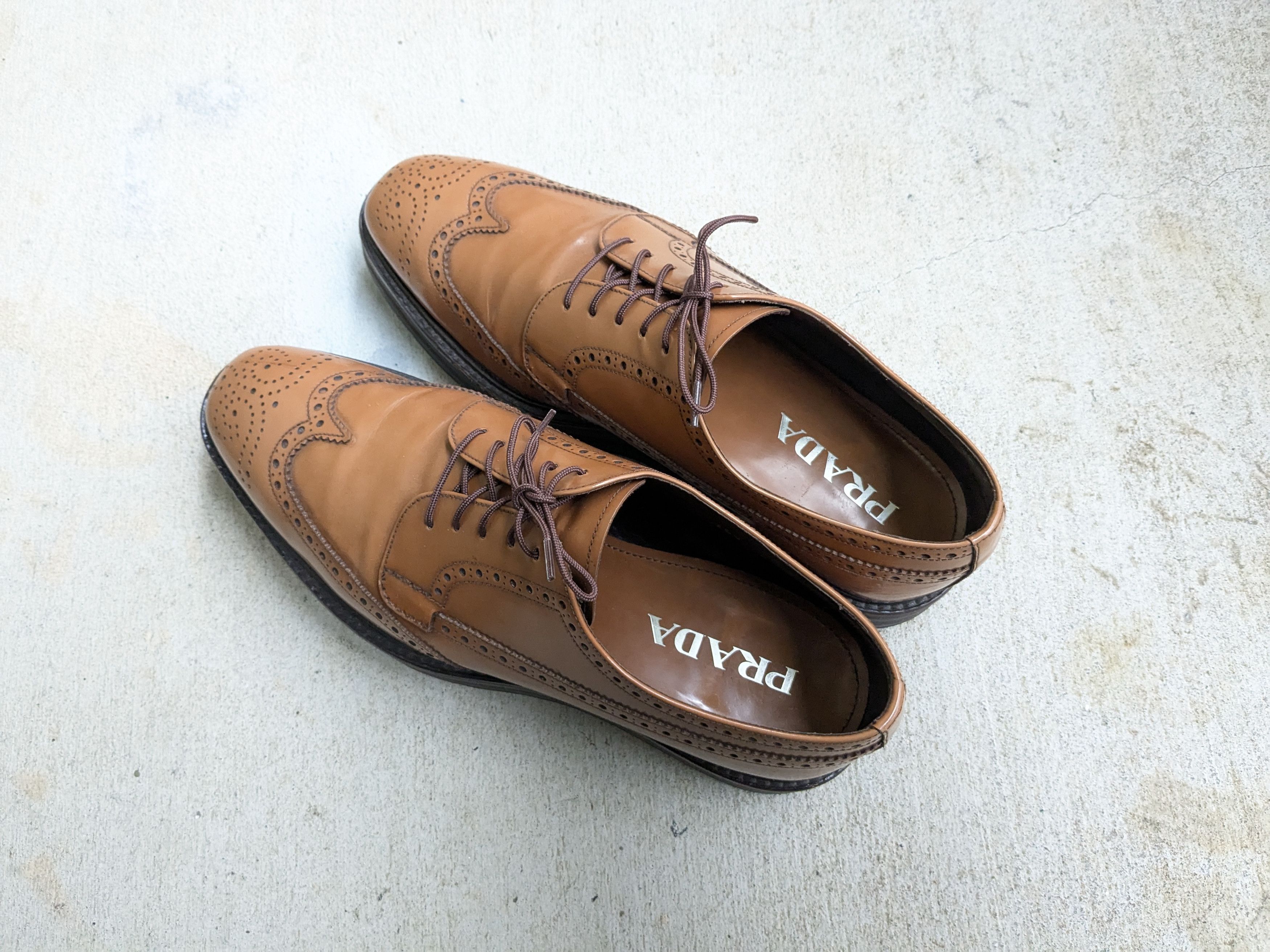Prada Prada Brogues Brown Leather 9 Platform Size US 9 / EU 42 - 11 Thumbnail