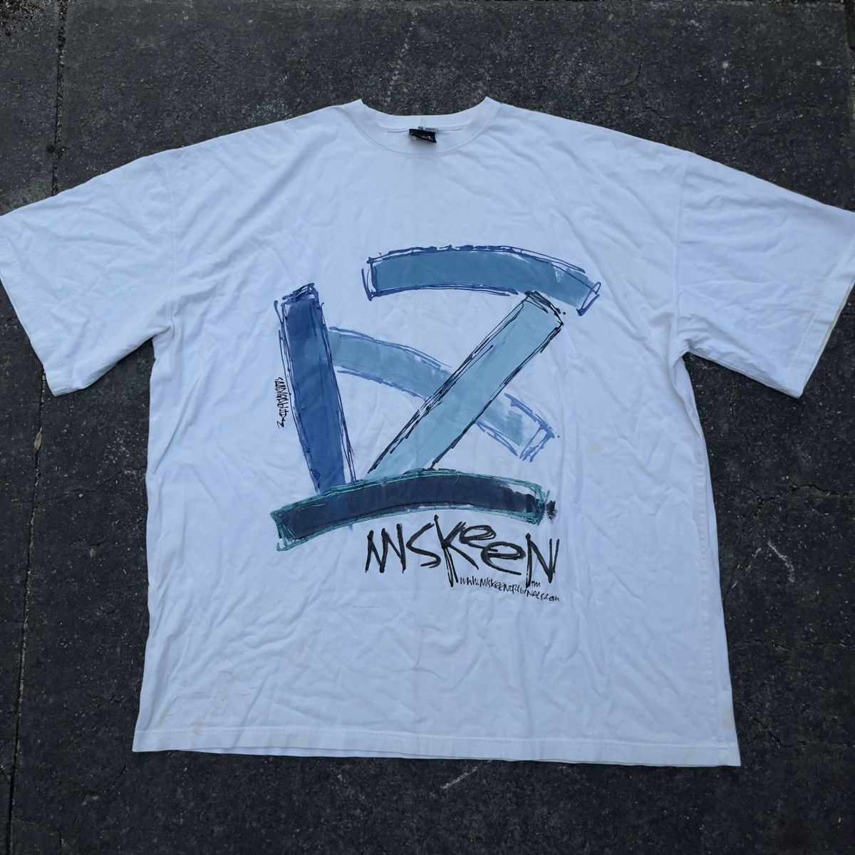 Vintage Vintage Y2K MISKEEN Hand Painted 1 of 1Shirt Size US XXL / EU 58 / 5 - 1 Thumbnail