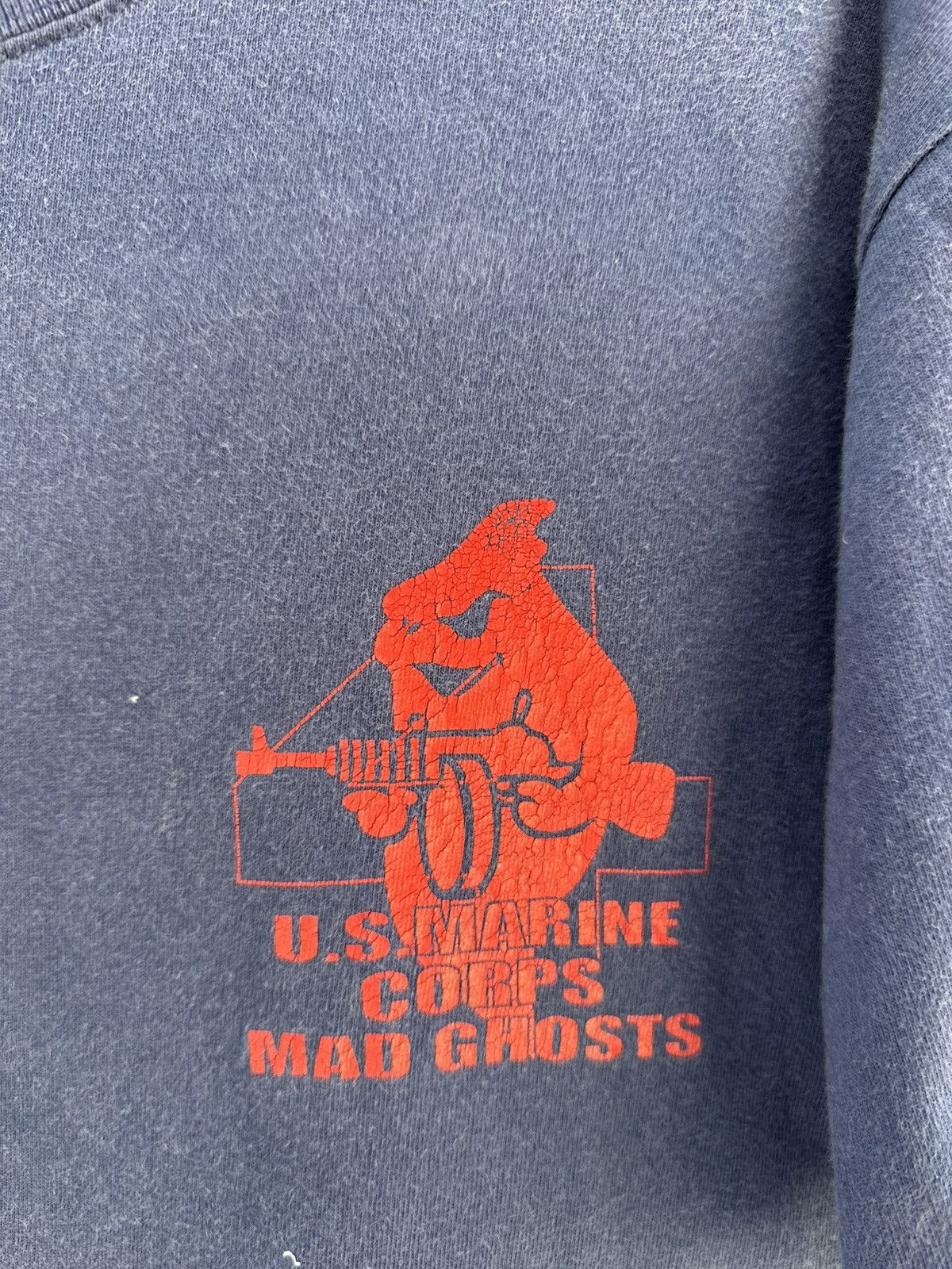 Army Of Me Thrashed Vintage Mad Ghosts U S Marine Corps Sun Faded Tee Size US L / EU 52-54 / 3 - 7 Thumbnail