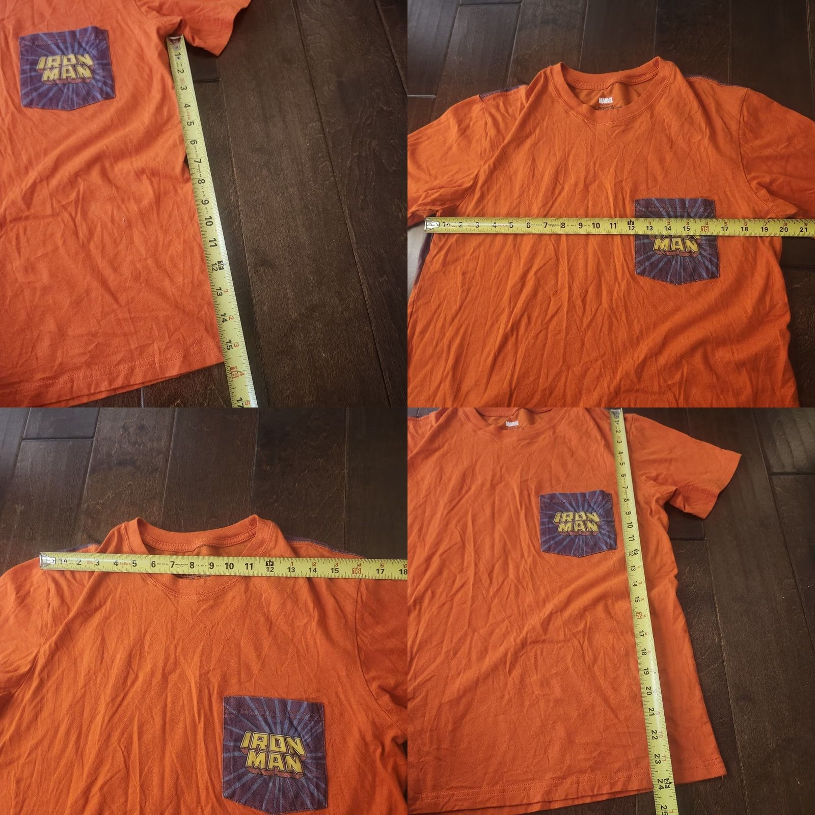 Vintage Marvel Iron Man T Shirt Mens Medium Orange Graphic Pocket Back Print Size US M / EU 48-50 / 2 - 8 Thumbnail