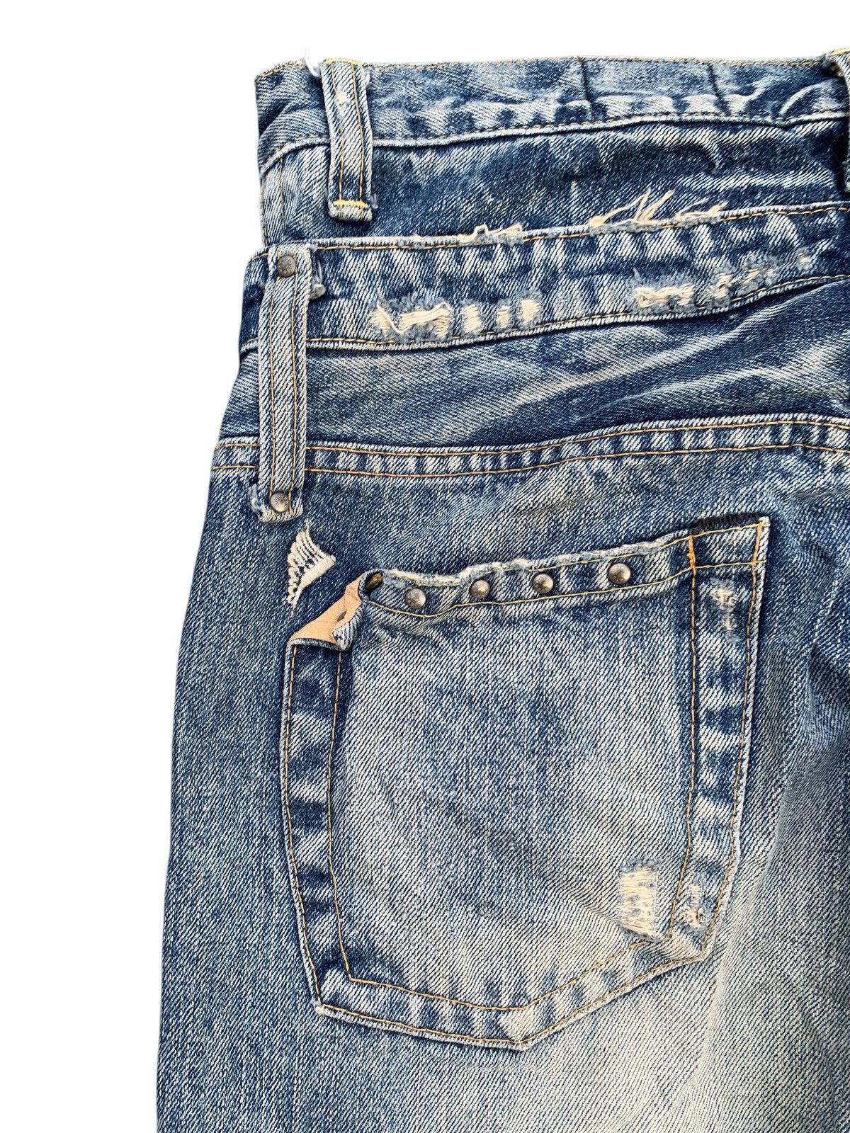 Kapital DOUBLE WAIST ANTGAUGE PUNK STYLE DISTRESSED DENIM Size US 29 - 9 Thumbnail
