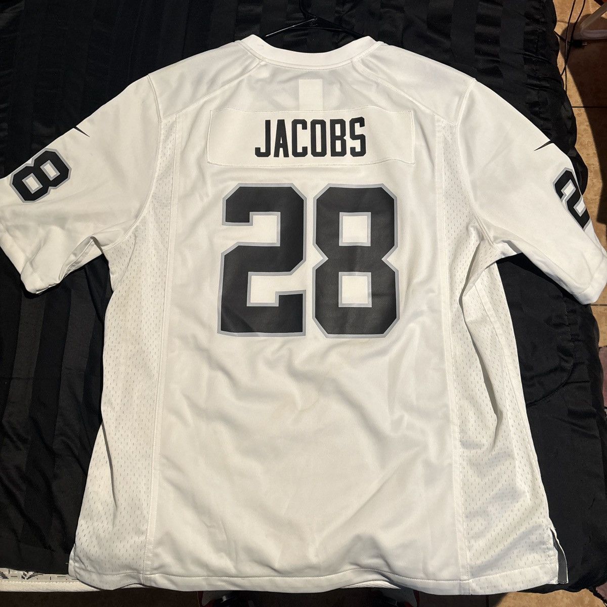 Nike Josh jacobs white and black jersey Size US XL / EU 56 / 4 - 2 Thumbnail