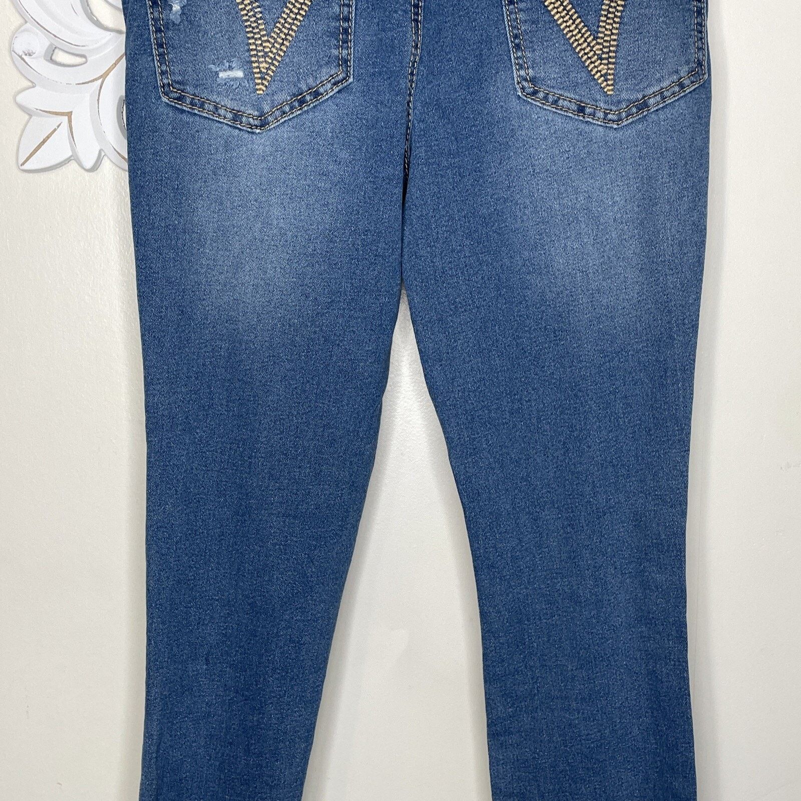 Other REDBAT 6 Blue Jeans Distressed Denim High Rise Skinny NWT Size 24" / US 00 / IT 34 - 12 Thumbnail