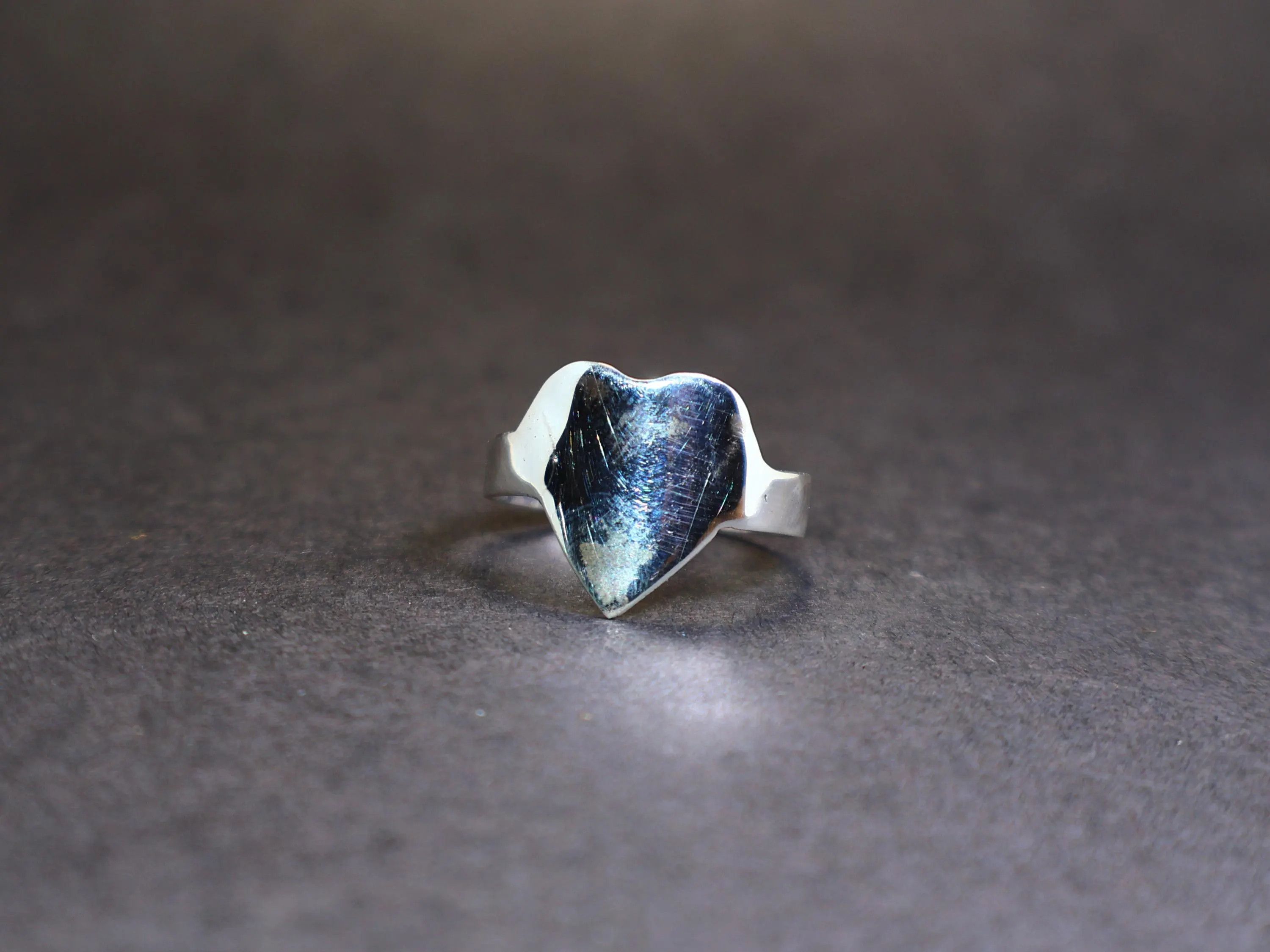 Handmade Heart Ring, Sterling Silver Ring, Silver Handmade Ring, Size ONE SIZE - 2 Thumbnail