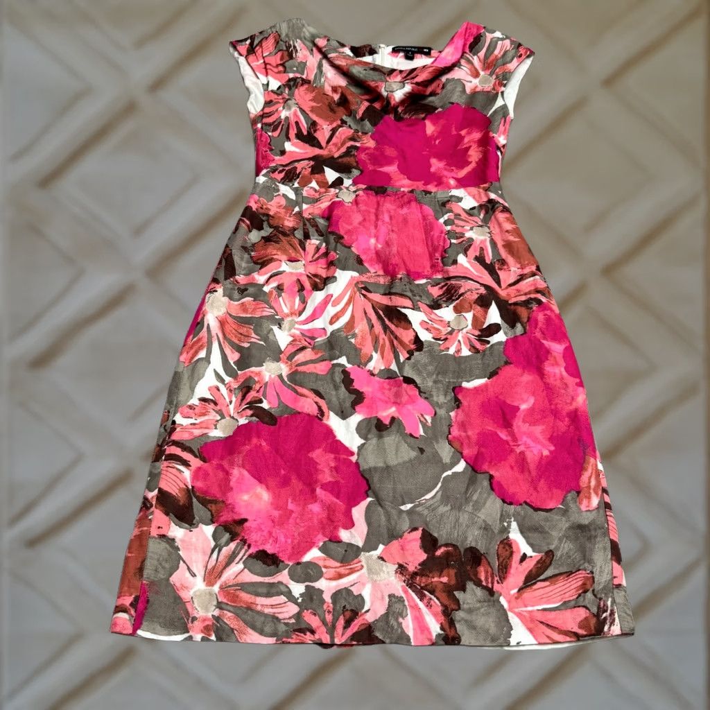 Banana Republic Banana Republic Floral Cowl Neck Sleeveless Sheath Midi Dress 4 Womens Size S / US 4 / IT 40 - 1 Thumbnail