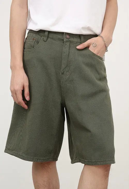 Other Green retro versatile simple casual men's shorts Size US 32 / EU 48 - 7 Thumbnail