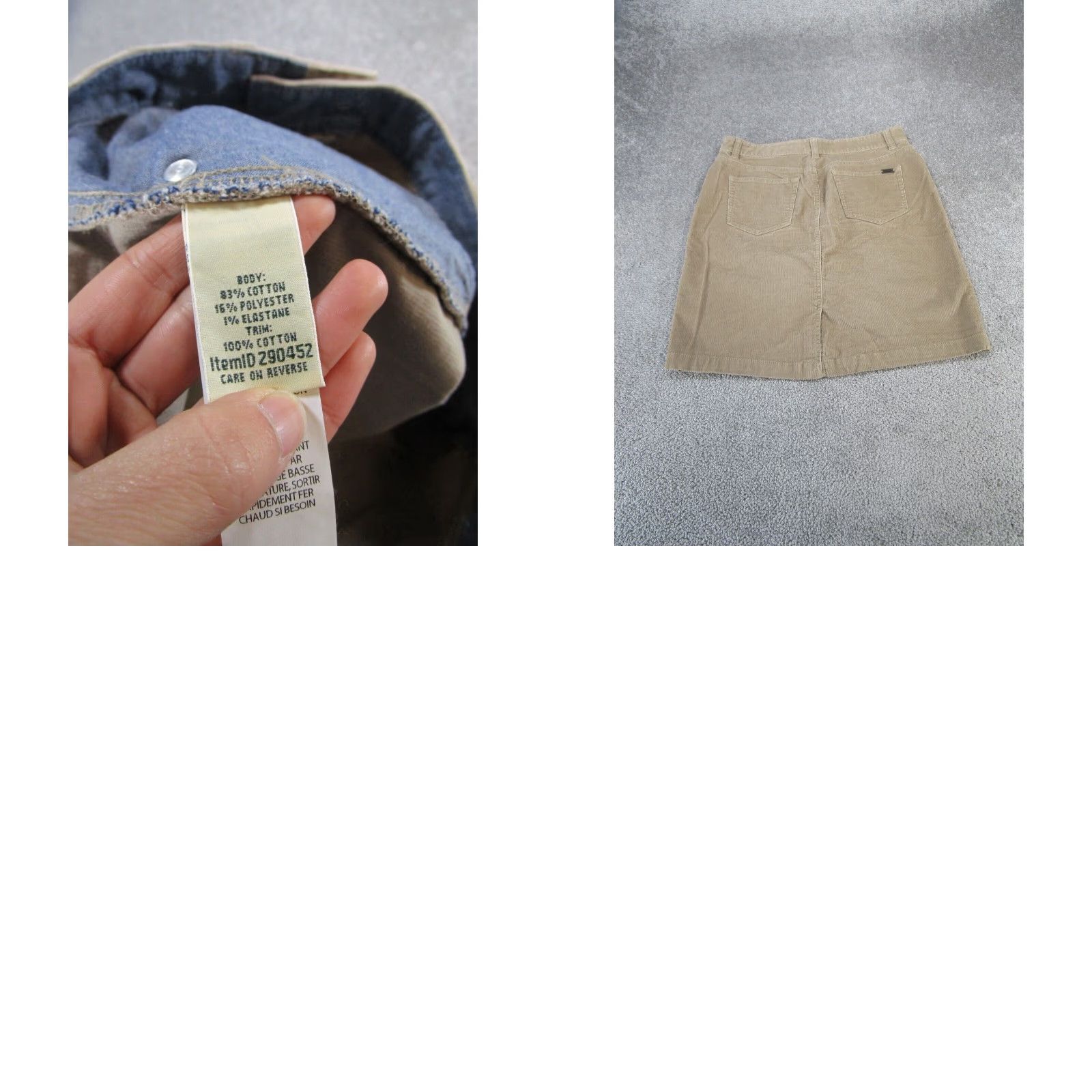 Vintage L.L.Bean Corduroy Skirt Women's Petite 6P Knee Length Brown Size 28" / US 6 / IT 42 - 8 Thumbnail