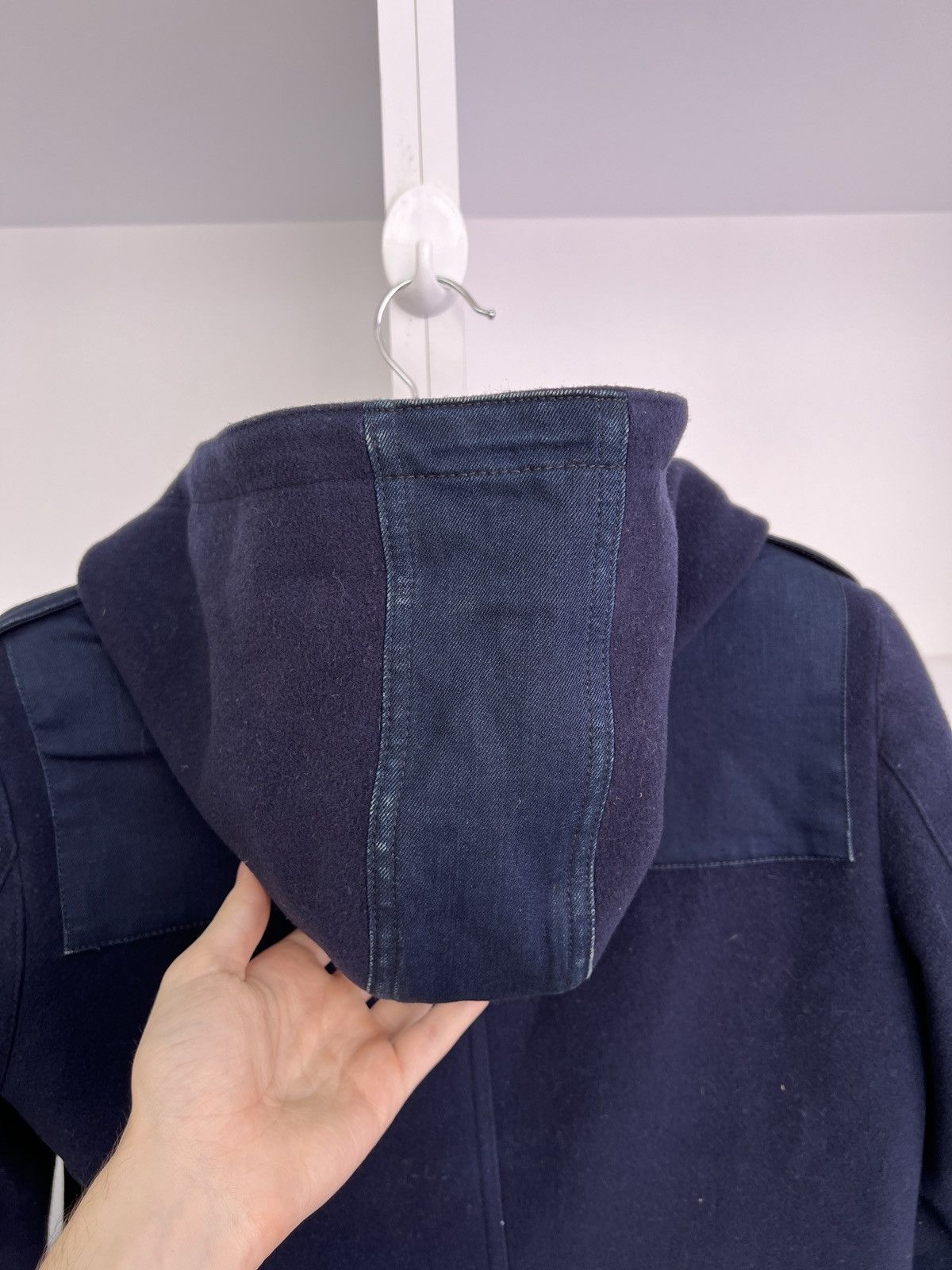 Emporio Armani × Giorgio Armani × Vintage Vintage Armani Jeans Wool Hooded Women’s Coat Size M / US 6-8 / IT 42-44 - 17 Thumbnail
