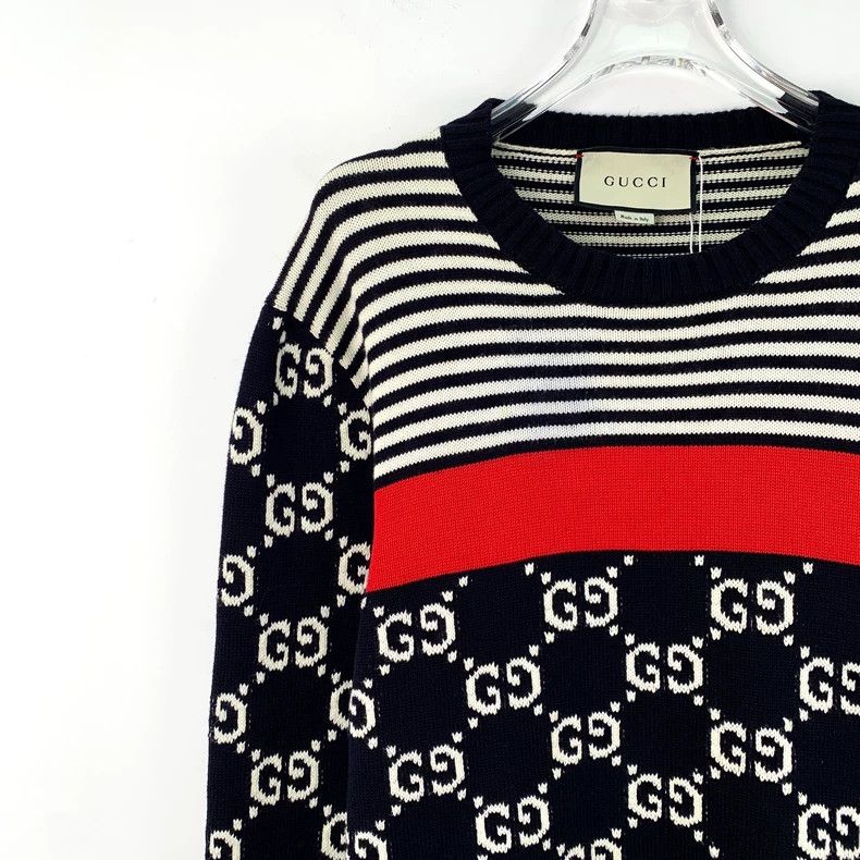 Gucci Gucci Color-matched striped logo jacquart full-print cotto Size US M / EU 48-50 / 2 - 3 Thumbnail