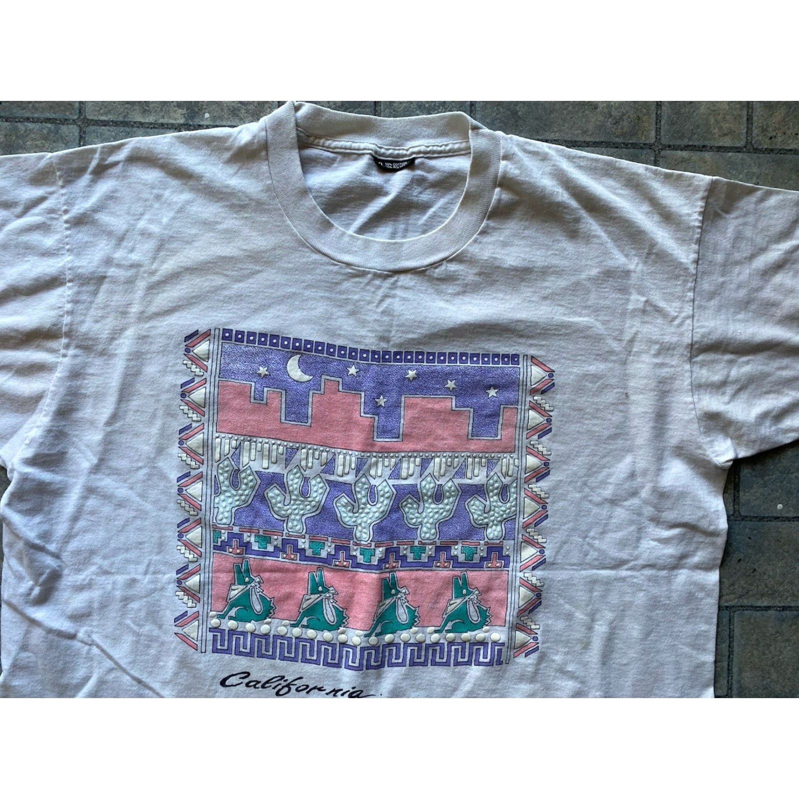 Vintage VINTAGE California White T Shirt Men’s XL Short Sleeve Single Stitch Size US XL / EU 56 / 4 - 3 Thumbnail