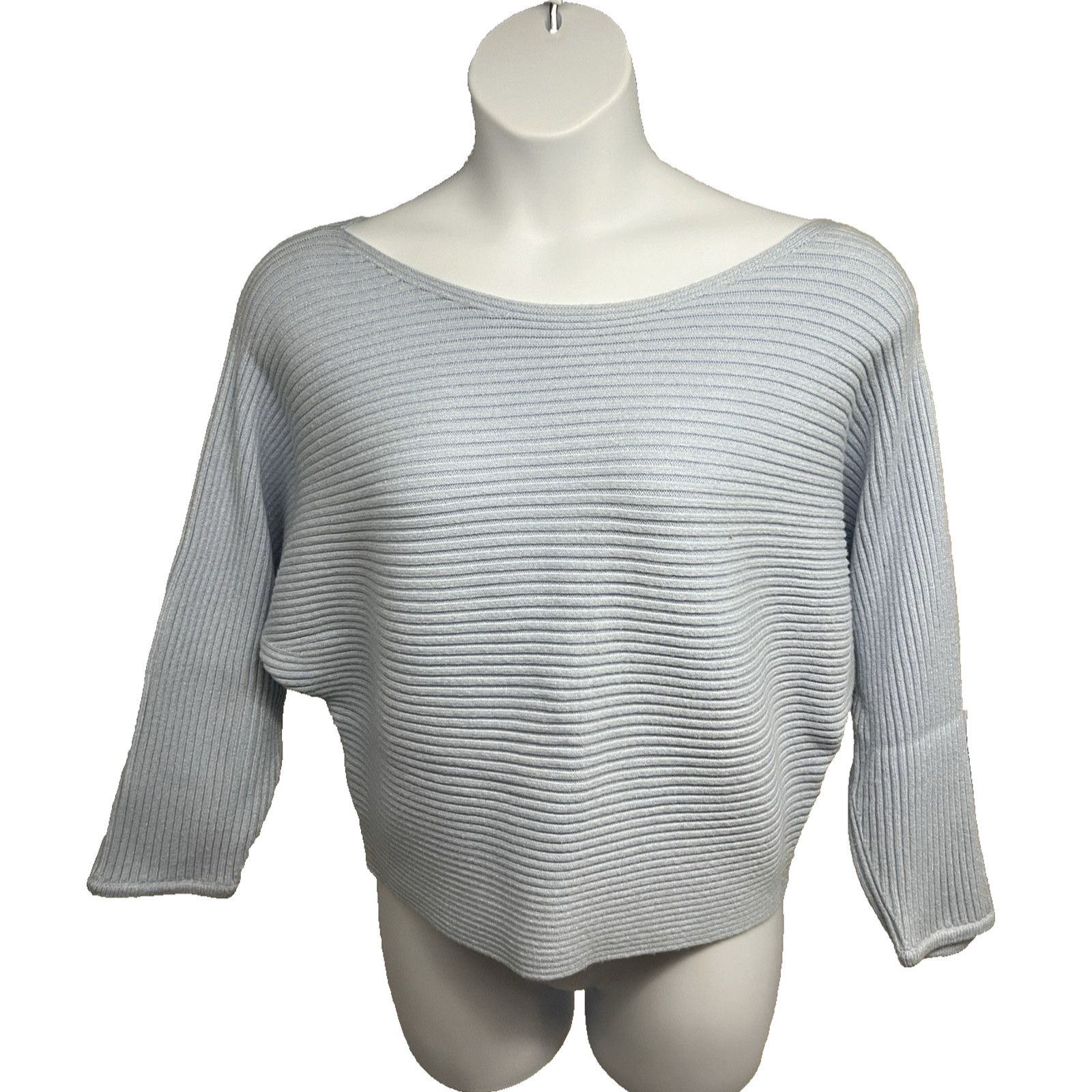 Anthropologie Anthropologie Blue Chunky Boho Crop Sweater Oversized Large Size L / US 10 / IT 46 - 1 Thumbnail