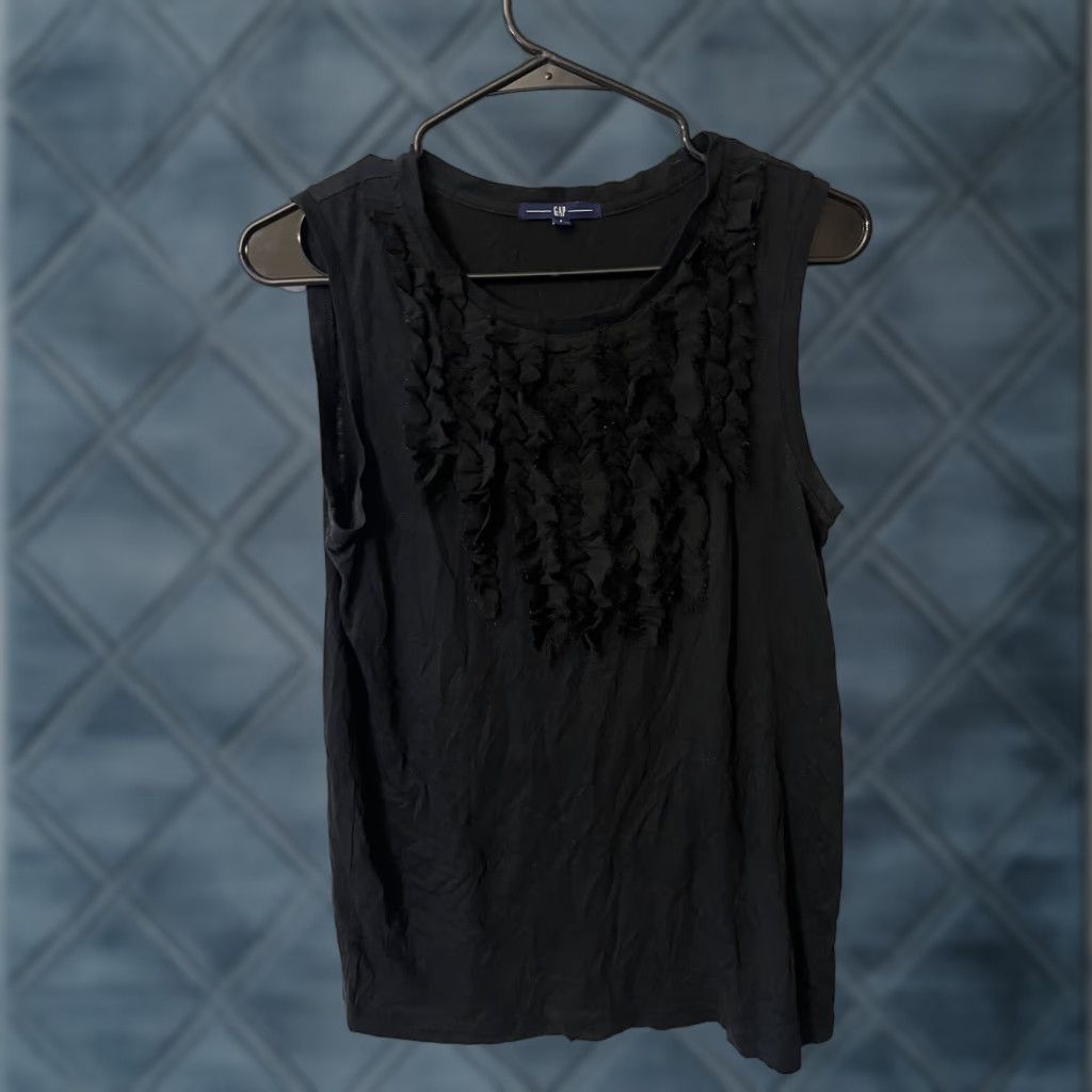 Gap Gap Women's Black Lace Round Neck Tank Top Size Large Casual Sleeveless Size L / US 10 / IT 46 - 1 Thumbnail