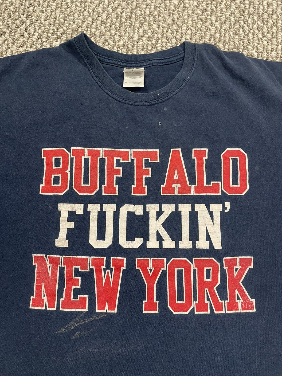 Vintage Vintage Buffalo Fuckin New York Sports Promo Bleed Blue Red Size US XL / EU 56 / 4 - 3 Thumbnail