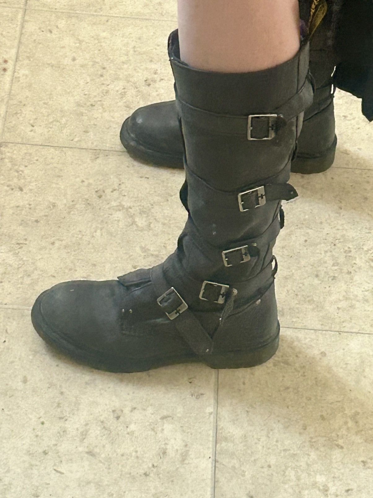 Vintage Dr. Martens Walking Dead Tall‎ Boots Mens 9 W 10 Combat Buckles Goth Emo These boots are made for stomping like a boss... Pictured  main image 4