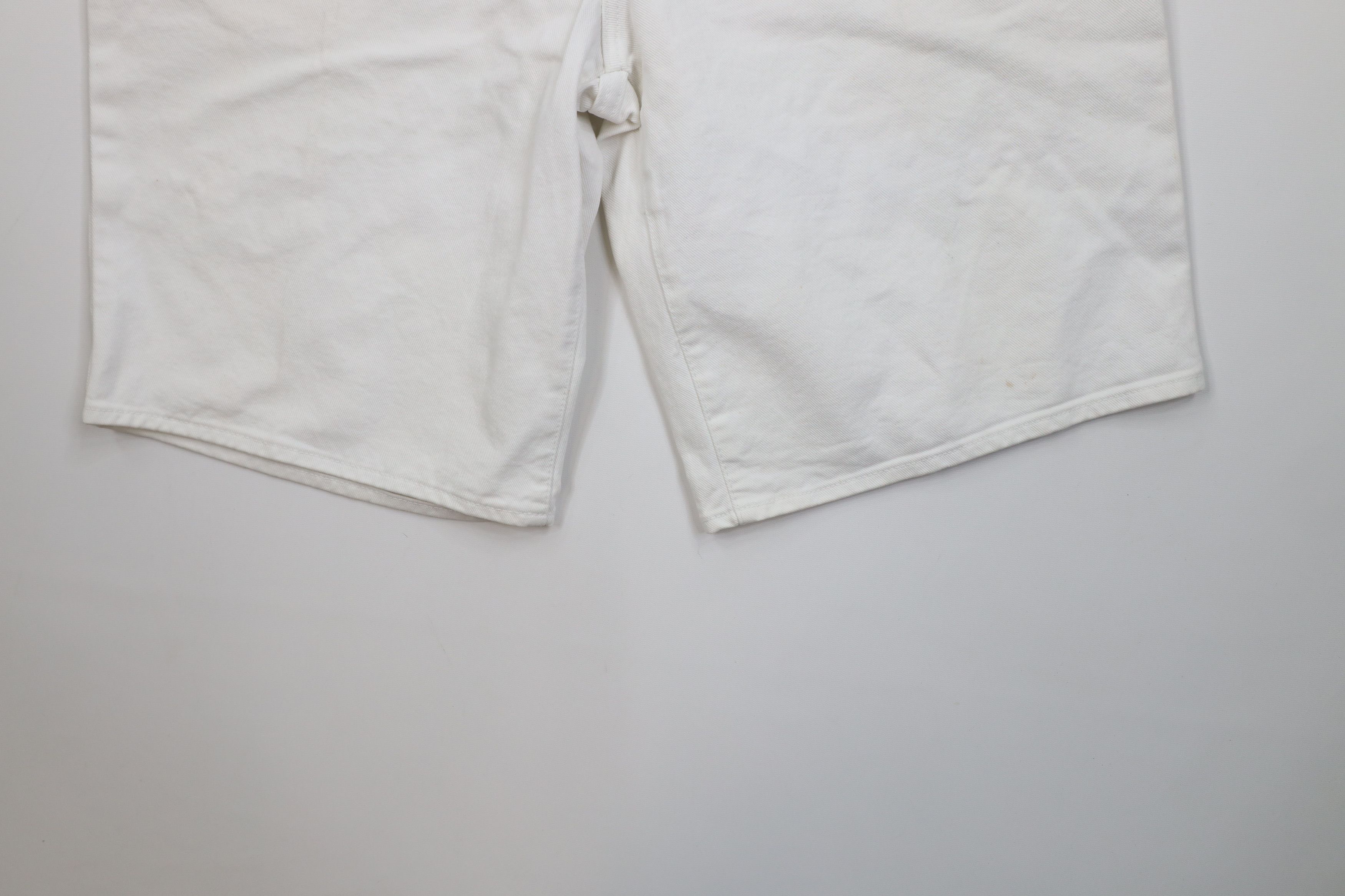 Vintage Deadstock Vintage 90s IOU Fit Denim Jean Shorts White Size US 40 / EU 56 - 4 Thumbnail