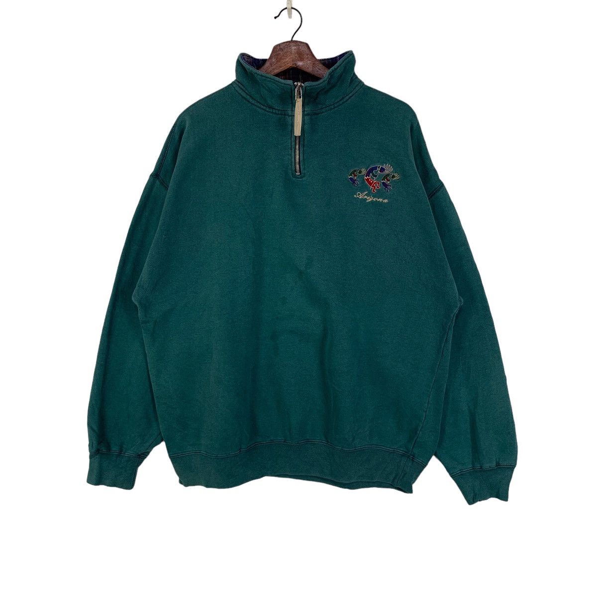 Arizona Jean Co. × Native × Vintage Vintage Arizona Native Half Zip Sweatshirt Size US L / EU 52-54 / 3 - 1 Thumbnail