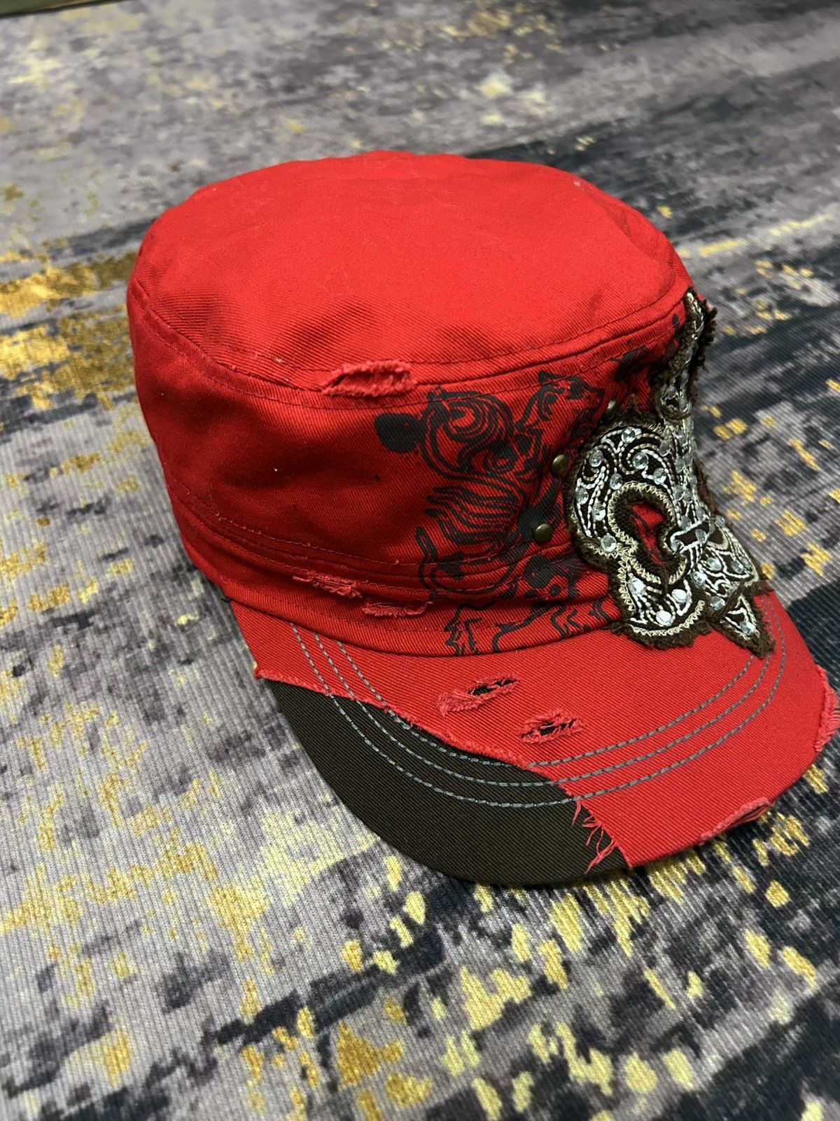If Six Was Nine Cross Camo Swarovski Patrol Caps Size ONE SIZE - 3 Thumbnail