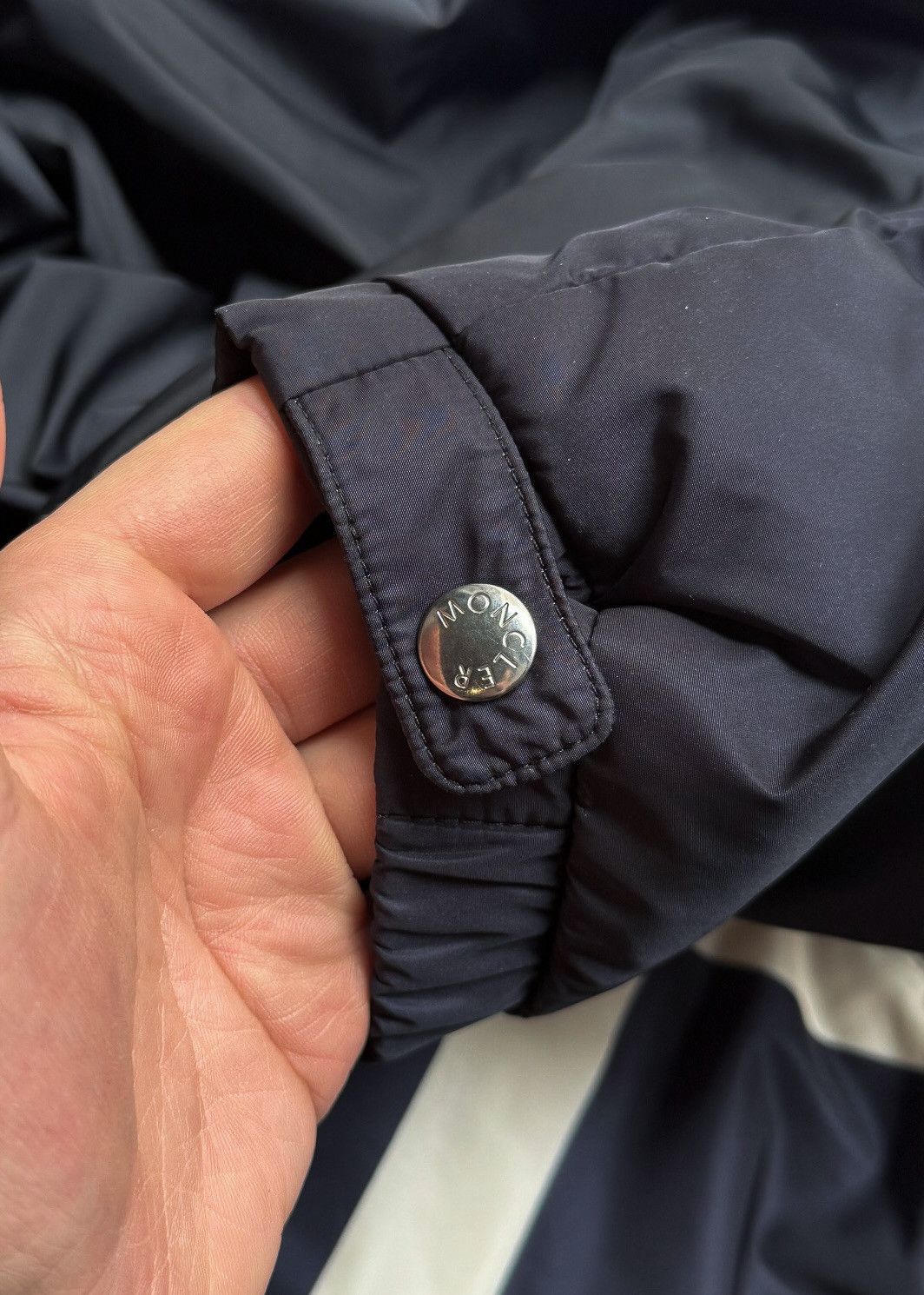 Moncler Moncler Navy Blue Logo Bert Down Jacket Size US M / EU 48-50 / 2 - 9 Thumbnail
