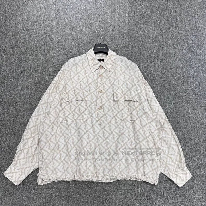 Fendi Fendi size 39 Double F Logo Embossed Linen Shirt Size US M / EU 48-50 / 2 - 1 Thumbnail