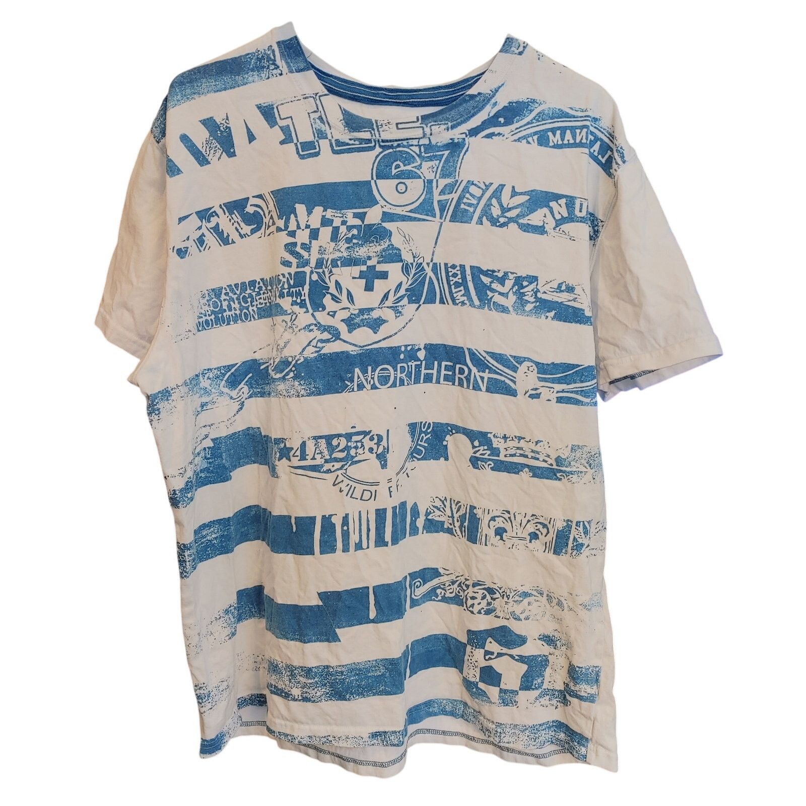 Arizona Jean Co. The Original Arizona Jean Women's XXL White/Blue Stripe Tee Size XXL / US 16-18 / IT 52-54 - 1 Thumbnail