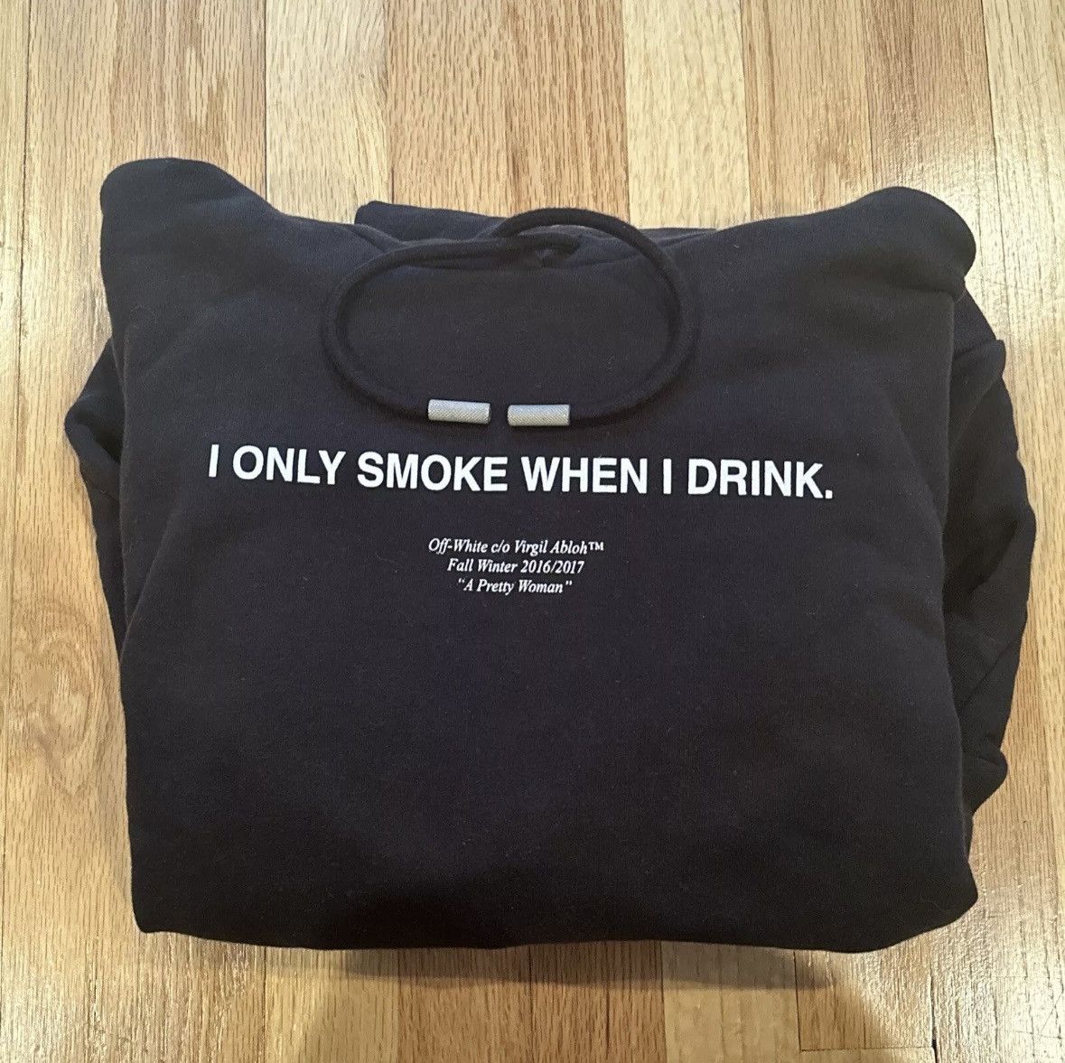 Off-White × Virgil Abloh OffWhite Virgil Abloh FW16 “I Only Smoke When I Drink”Hoodie Size US M / EU 48-50 / 2 - 2 Thumbnail