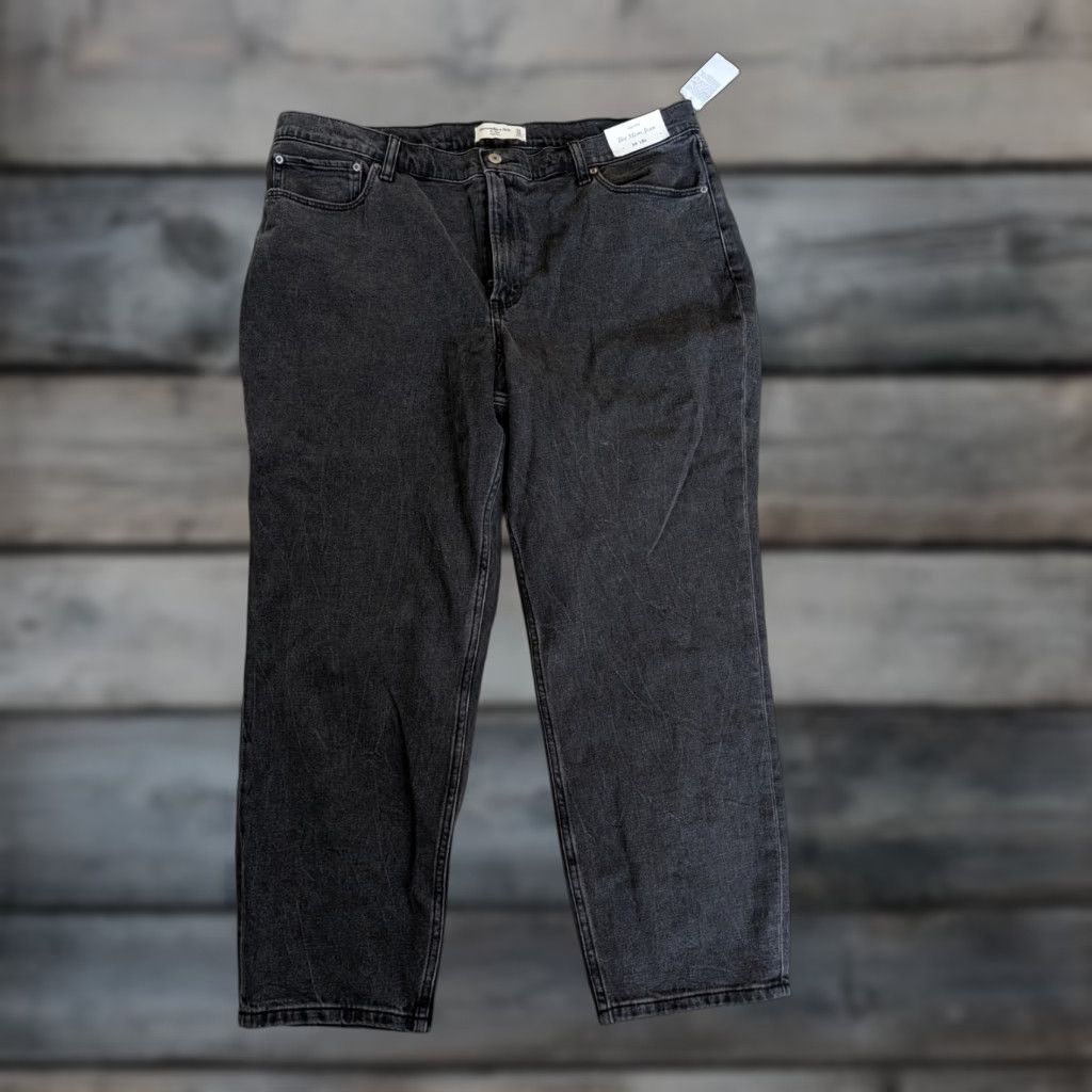 Abercrombie & Fitch VINTAGE NWT Abercrombie & Fitch The Mom High Rise Jeans 34/18 Washed Black NEW Size 24" / US 00 / IT 34 - 1 Thumbnail