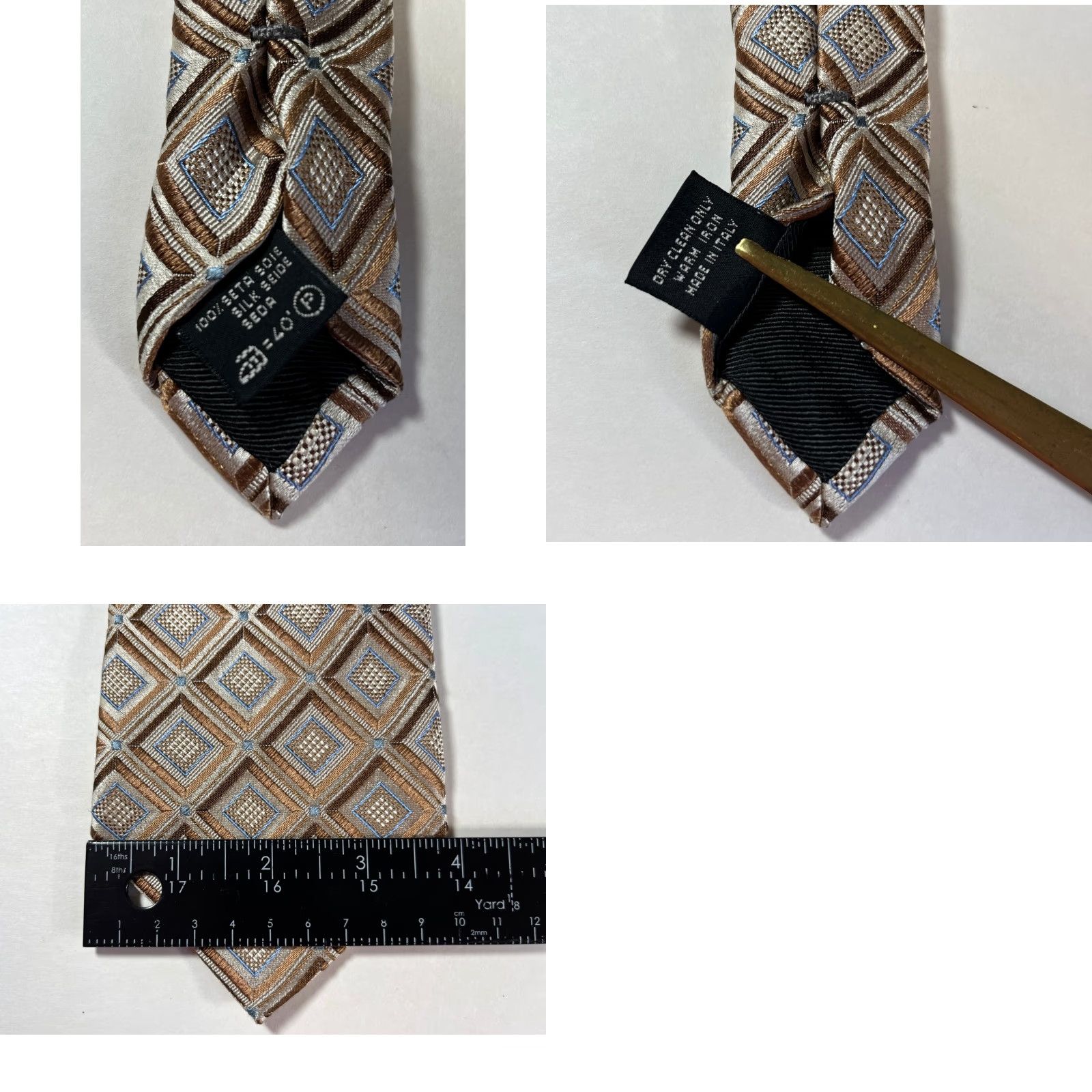 Ermenegildo Zegna Ermenegildo Zegna Men’s Tie Geometric Silk Woven Made in Italy Long Wide Multicolor Adult Mens Size ONE SIZE - 8 Thumbnail