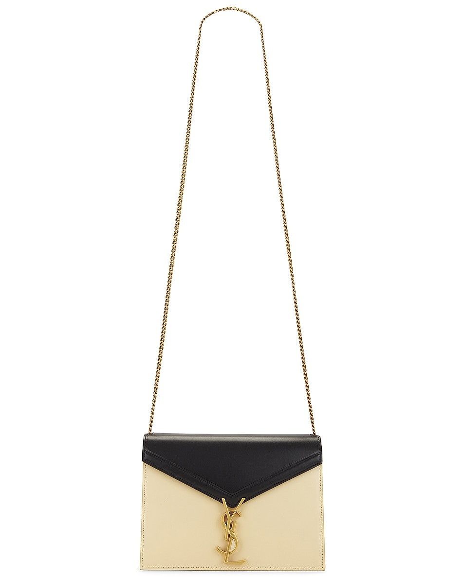 Saint Laurent Paris o1bcso1str0425 Size: OS/Cassandra Chain Bag in Black/Cream Size ONE SIZE - 1 Thumbnail