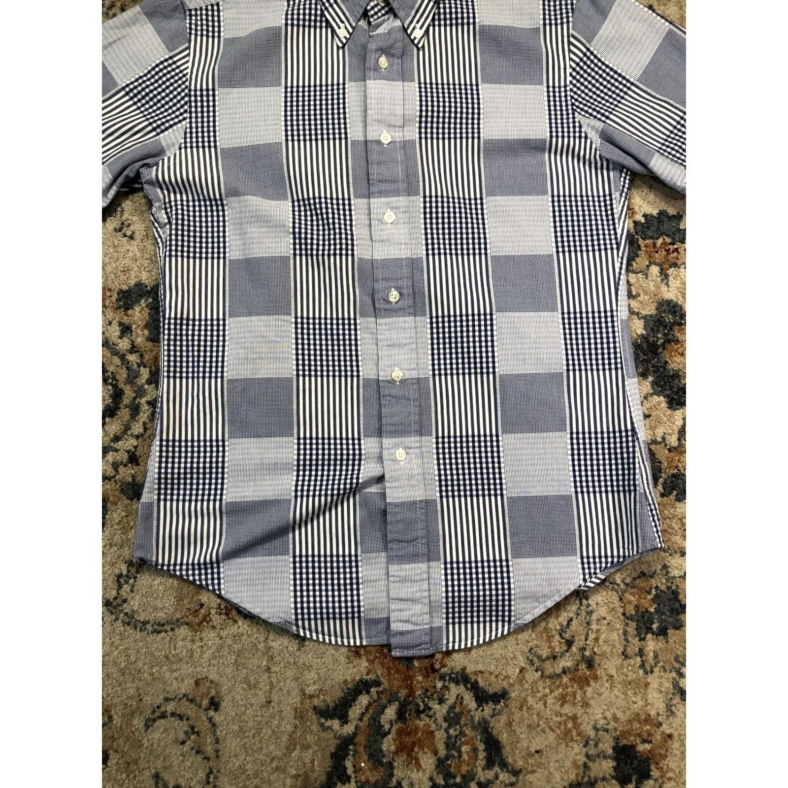 Brooks Brothers Brooks Brothers Shirt Mens Small Blue Plaid Short Sleeve Button Down Casual Size US S / EU 44-46 / 1 - 5 Thumbnail