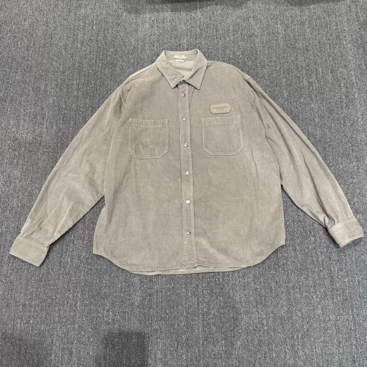 Dior DIOR Gray Corduroy Logo Shirt Jacket 42 98 New Size US L / EU 52-54 / 3 - 1 Thumbnail