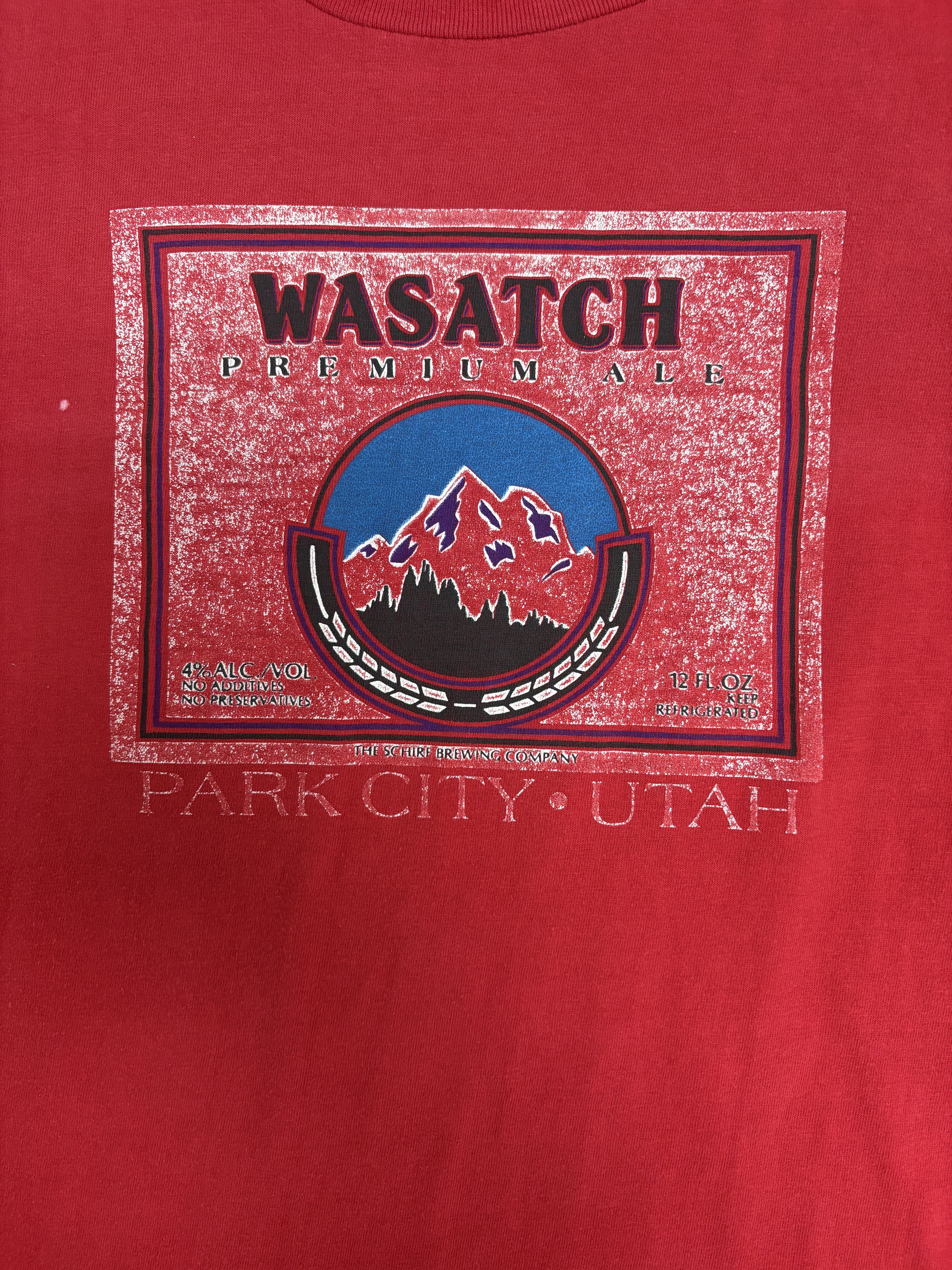 Vintage Wasatch Premium Ale Vintage Red T-Shirt Tee Size US M / EU 48-50 / 2 - 2 Thumbnail