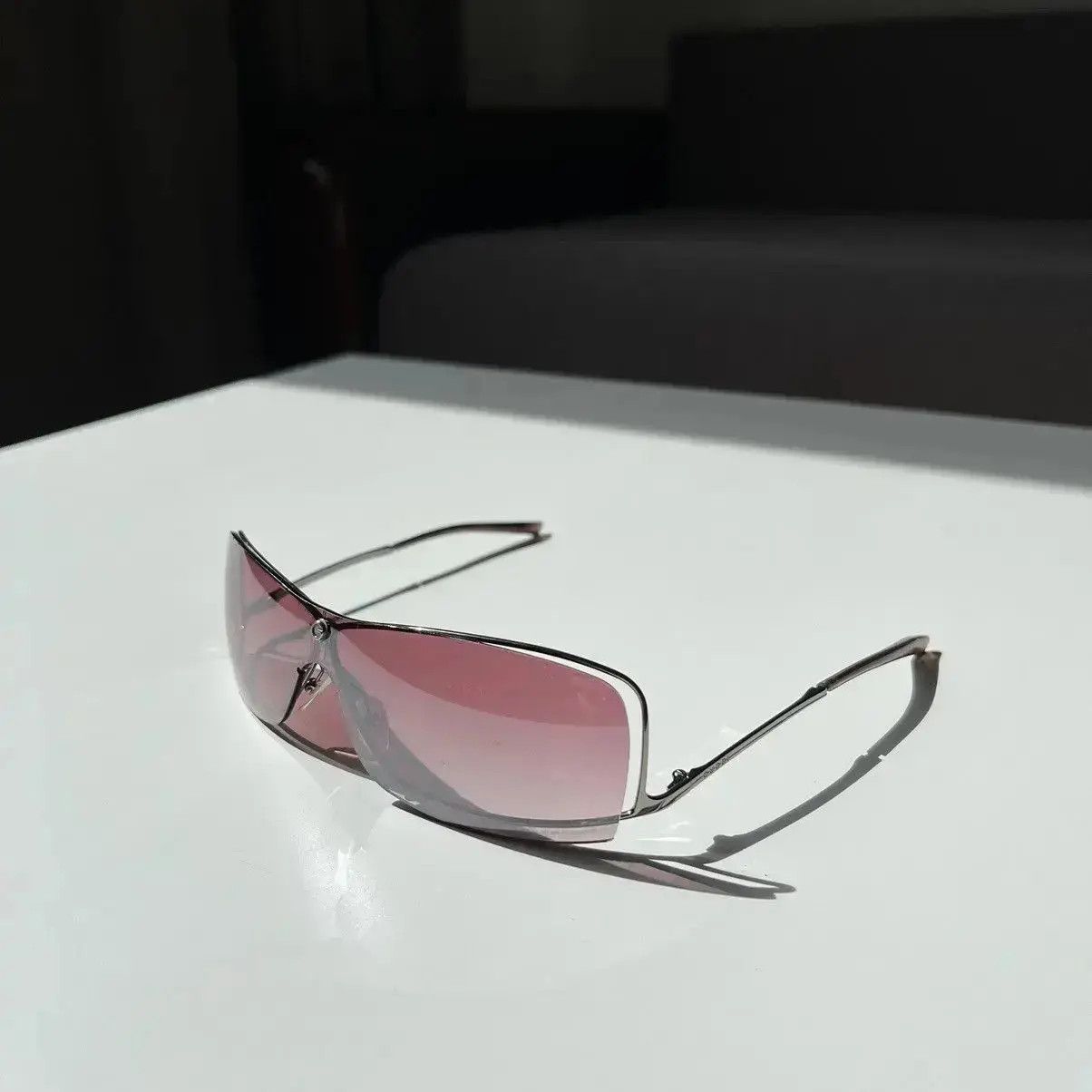 Gucci × Tom Ford × Vintage GUCCI Sunglasses Shield Rimless Wrap Ski ...