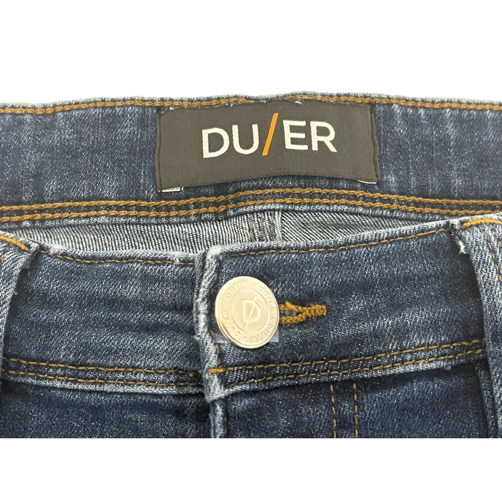 DUER DU/ER Jeans Mens Size 32x29.5 Relaxed Tapered Denim Medium wash Belt Loops 5-Pocket Casual Mens Jeans Size US 32 / EU 48 - 3 Thumbnail