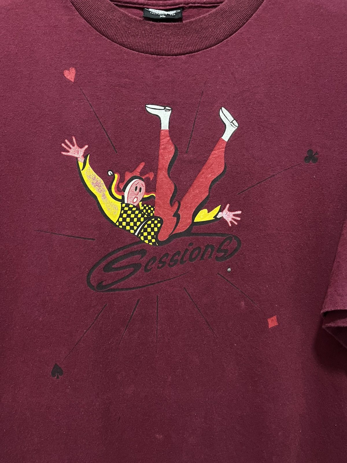 Sessions RARE! Vintage Sessions Skateboard Joker Slip T.Shirt 90s Size US XL / EU 56 / 4 - 3 Thumbnail