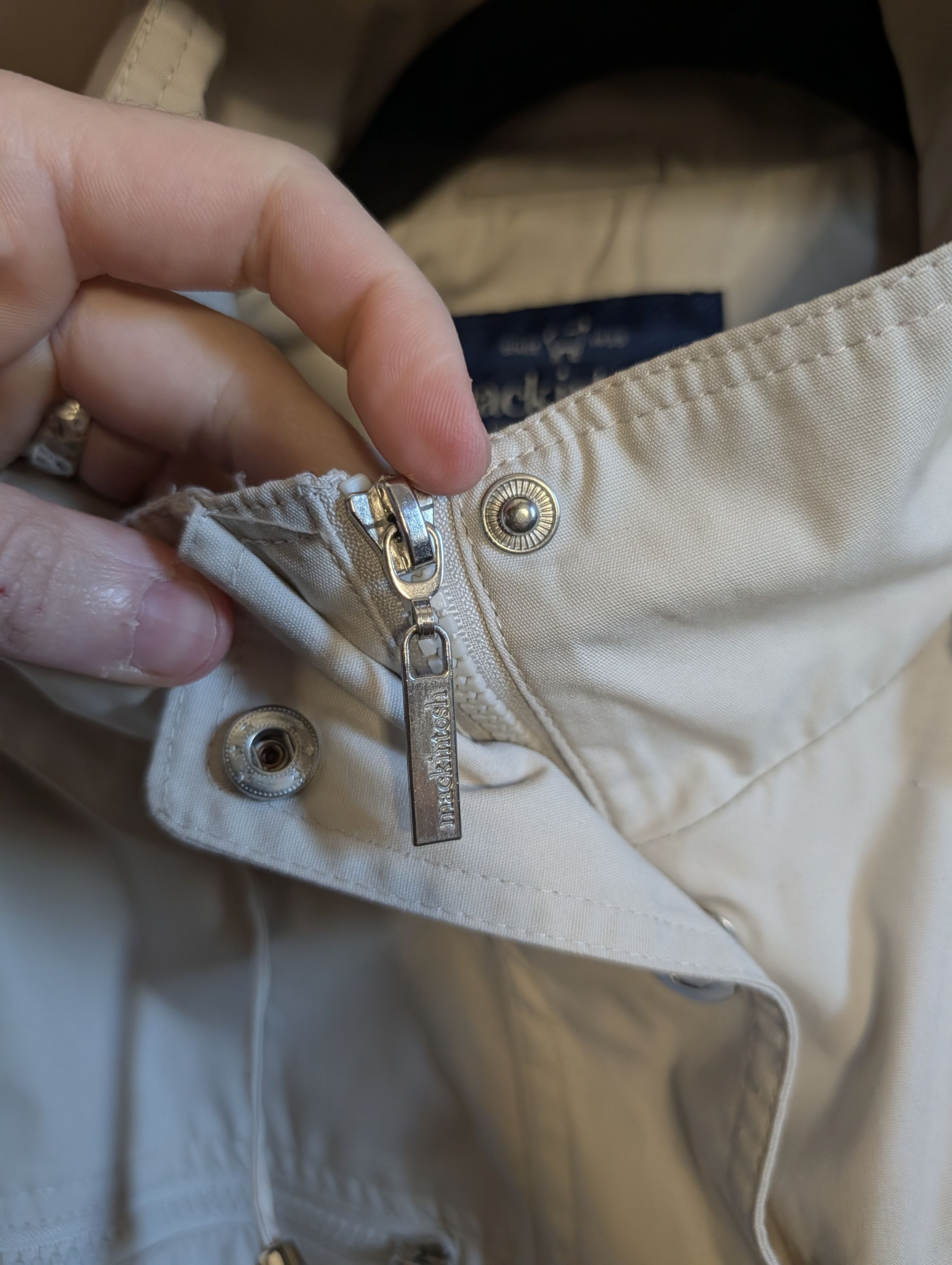 Mackintosh Iconic khaki zip-up snap button removable hood coat Size XL / US 12-14 / IT 48-50 - 6 Thumbnail