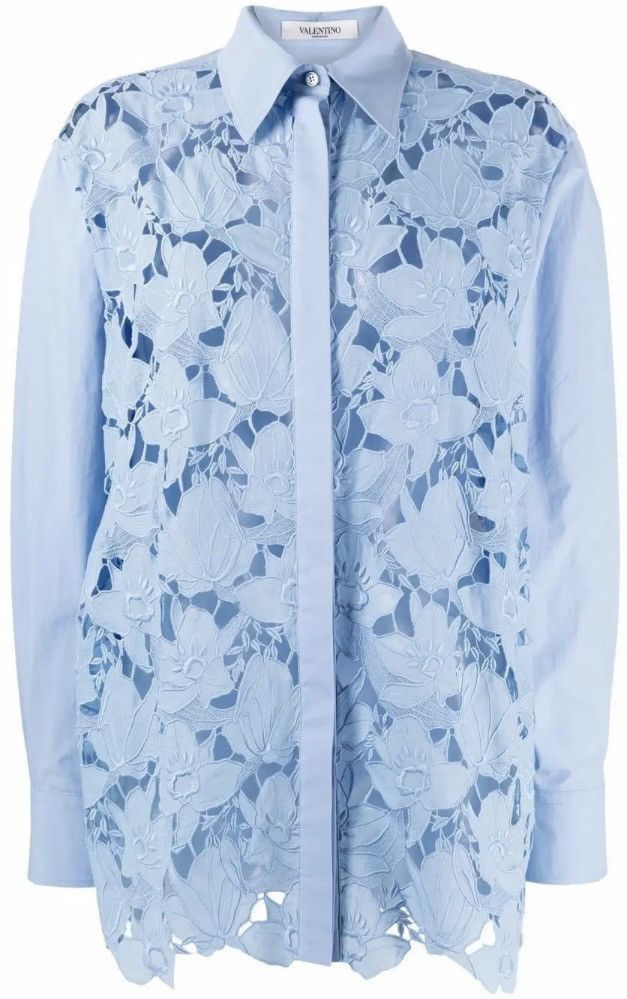 Valentino RRP 2900$ VALENTINO GARAVANI 2021 Long-Sleeve Lace Shirt Size XL / US 12-14 / IT 48-50 - 1 Thumbnail