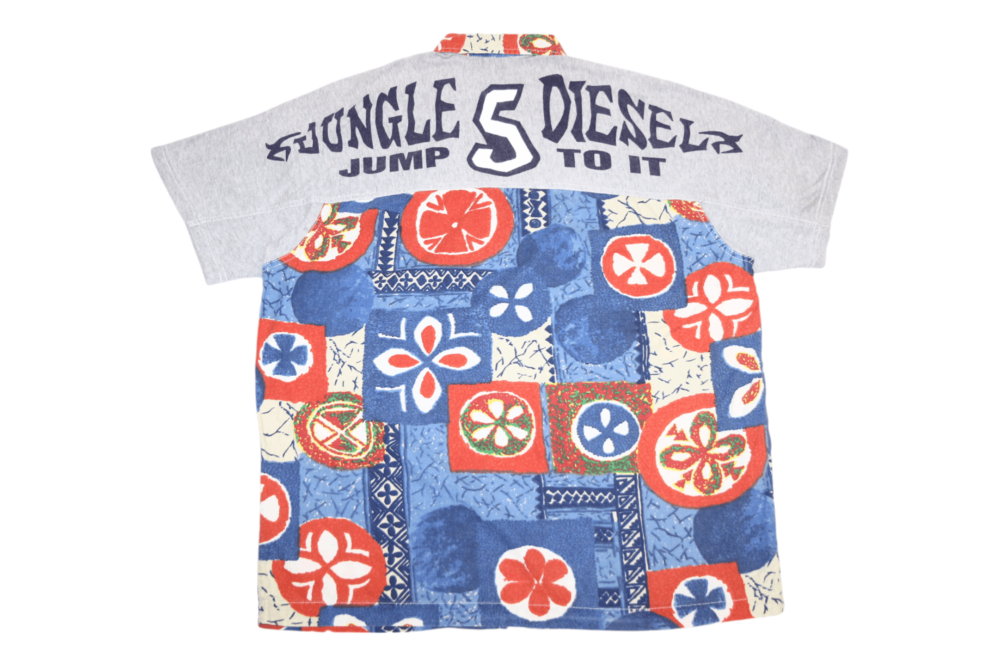 Diesel 80's RARE DSL Jungle Tribal Artwork Full Zip Jersey Shirt Size US L / EU 52-54 / 3 - 12 Thumbnail