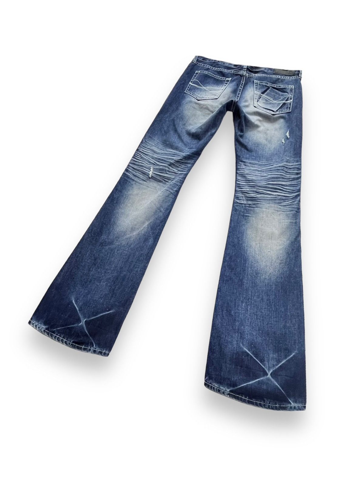 Blue Blue Japan FLARE🔥Vintage CAVARIA PUNK Studded Distressed Blue Denim Size US 32 / EU 48 - 7 Thumbnail