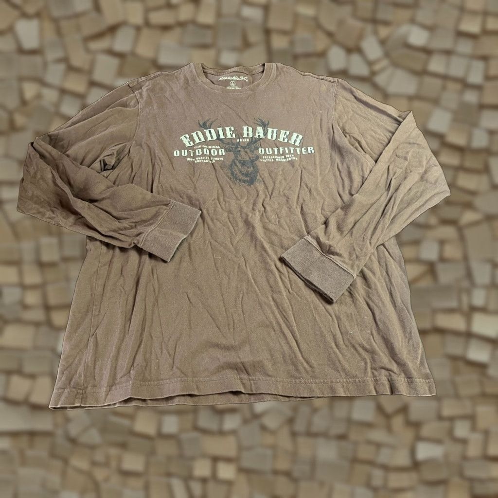 Eddie Bauer Eddie Bauer Shirt Men's Large Tall Brown Long Sleeve Hunting Buck Shirt) Size US XL / EU 56 / 4 - 1 Thumbnail